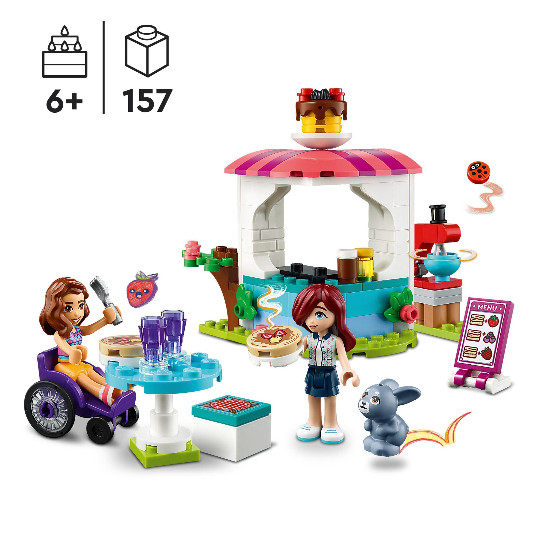 Lego friends 41753 negozio di pancake, giochi creativi per bambini e bambine 6+ anni con mini bamboline e coniglio giocattolo - LEGO FRIENDS