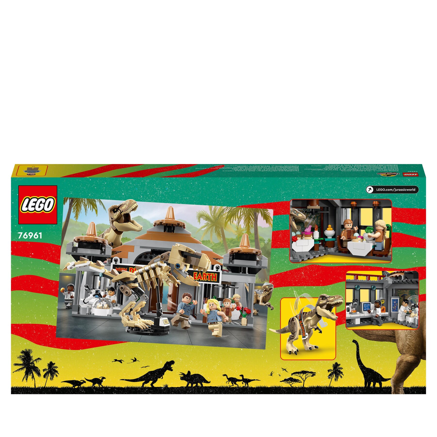 Lego jurassic park 76961 centro visitatori: l’attacco del t. rex e del raptor, set con 2 dinosauri giocattolo e 6 minifigure - Jurassic World, LEGO JURASSIC PARK/W