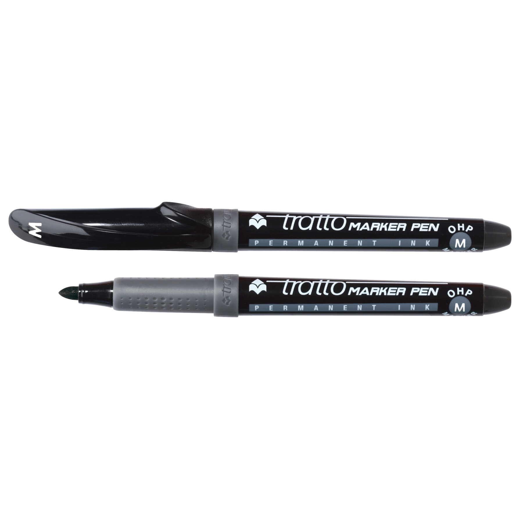 Tratto marker pen ohp - marcatore permanente confezione 2 pz - nero - 