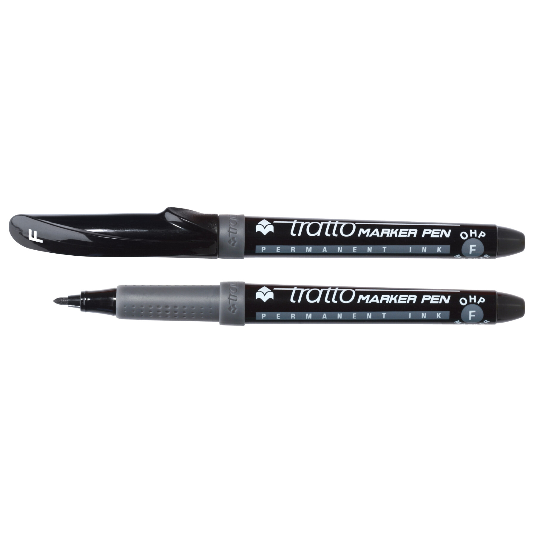 Tratto marker pen ohp - marcatore permanente confezione 2 pz - nero - 