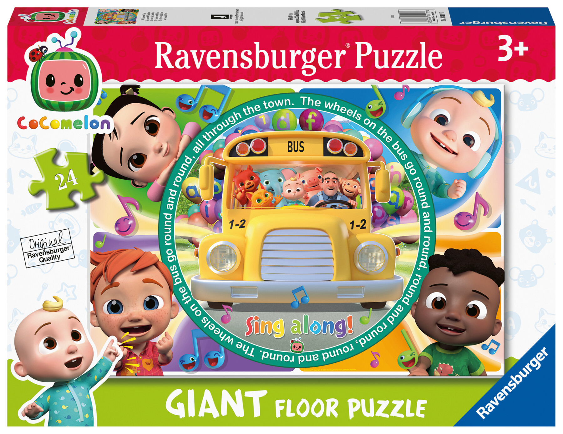 Ravensburger - puzzle cocomelon, collezione 24 giant pavimento, 24 pezzi, età raccomandata 3+ anni - RAVENSBURGER
