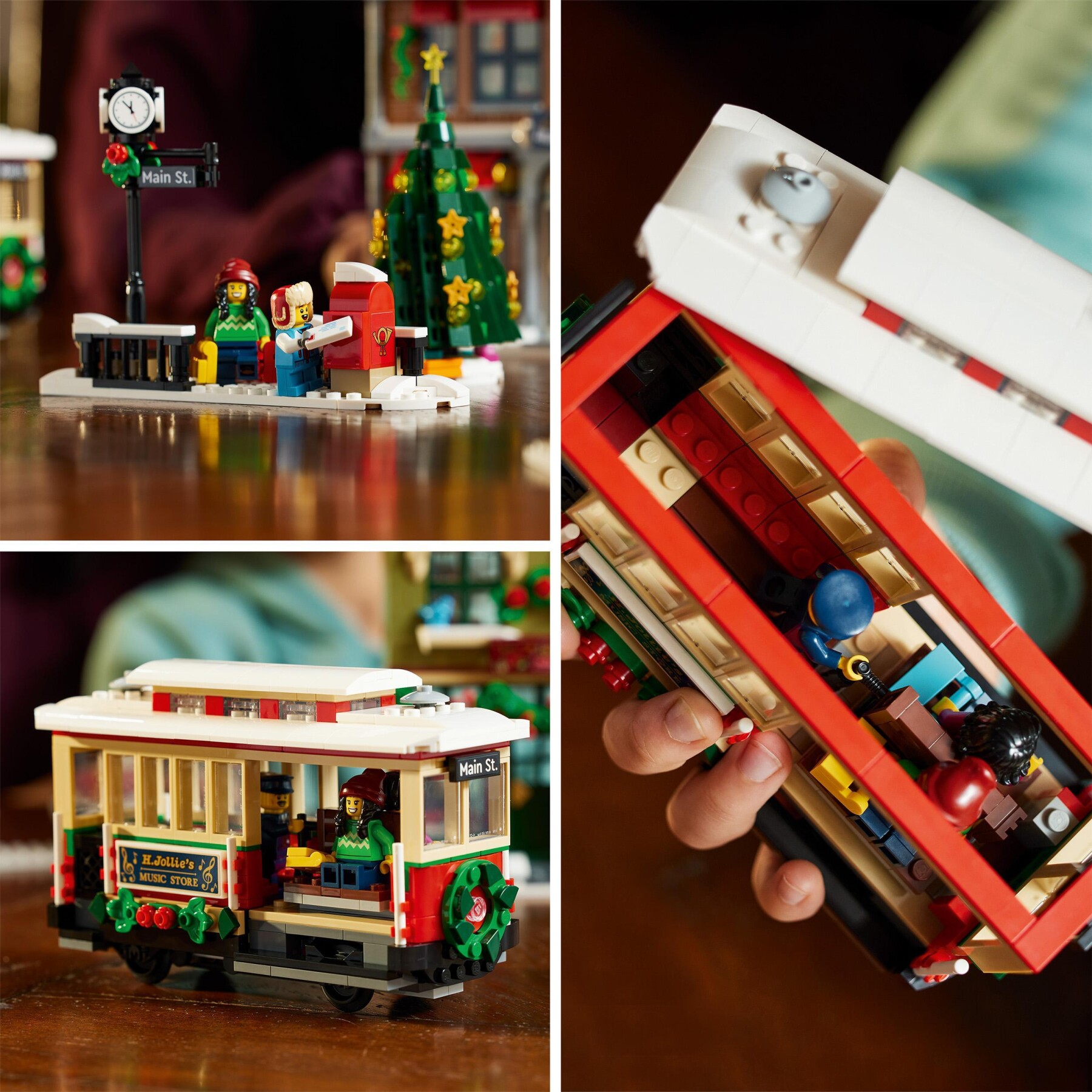 Lego icons 10308 festività nella strada principale, modellino da costruire di villaggio con decorazioni natalizie, idea regalo - LEGO ICONS
