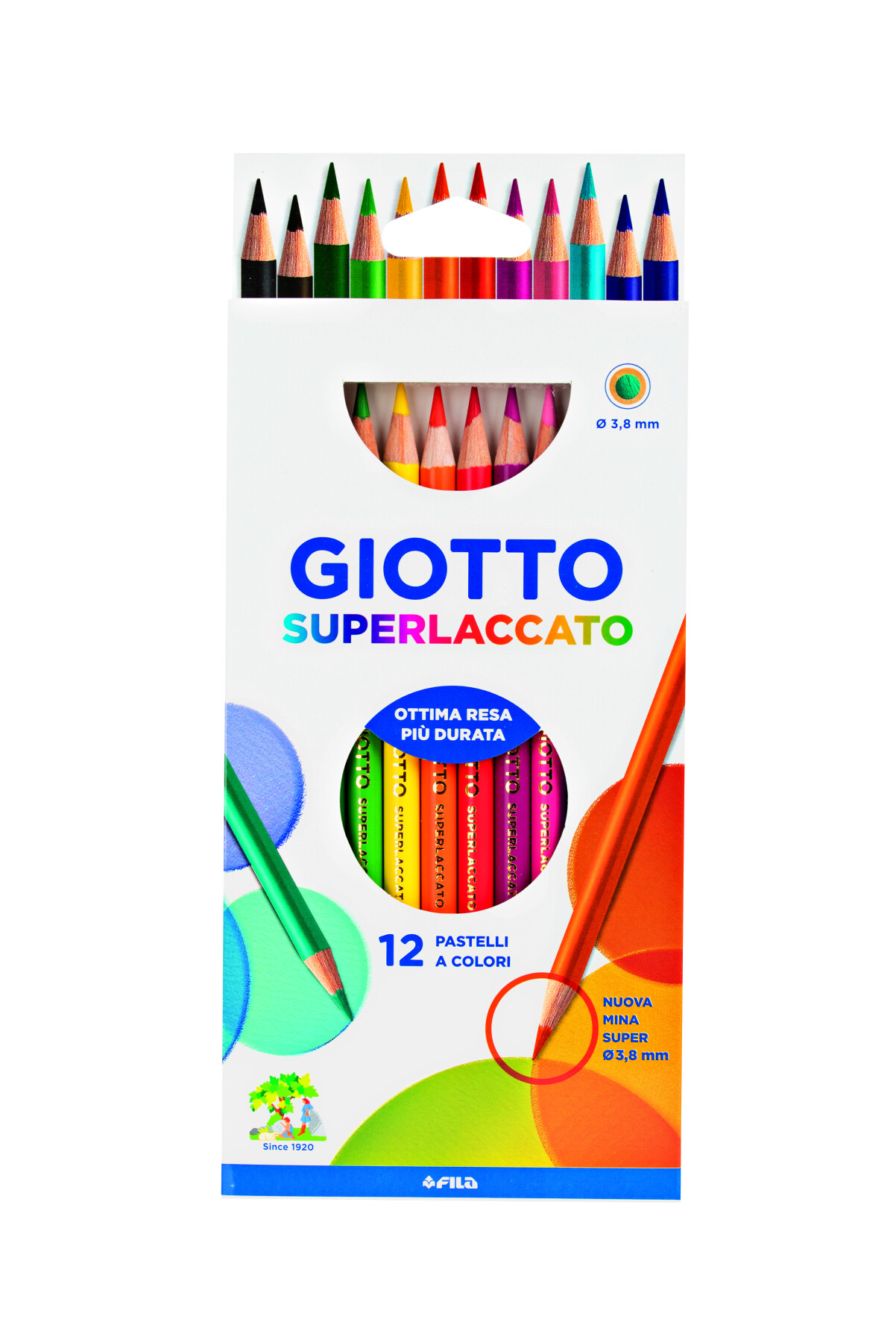 Giotto superlaccato - confezione 12 pastelli colorati - GIOTTO