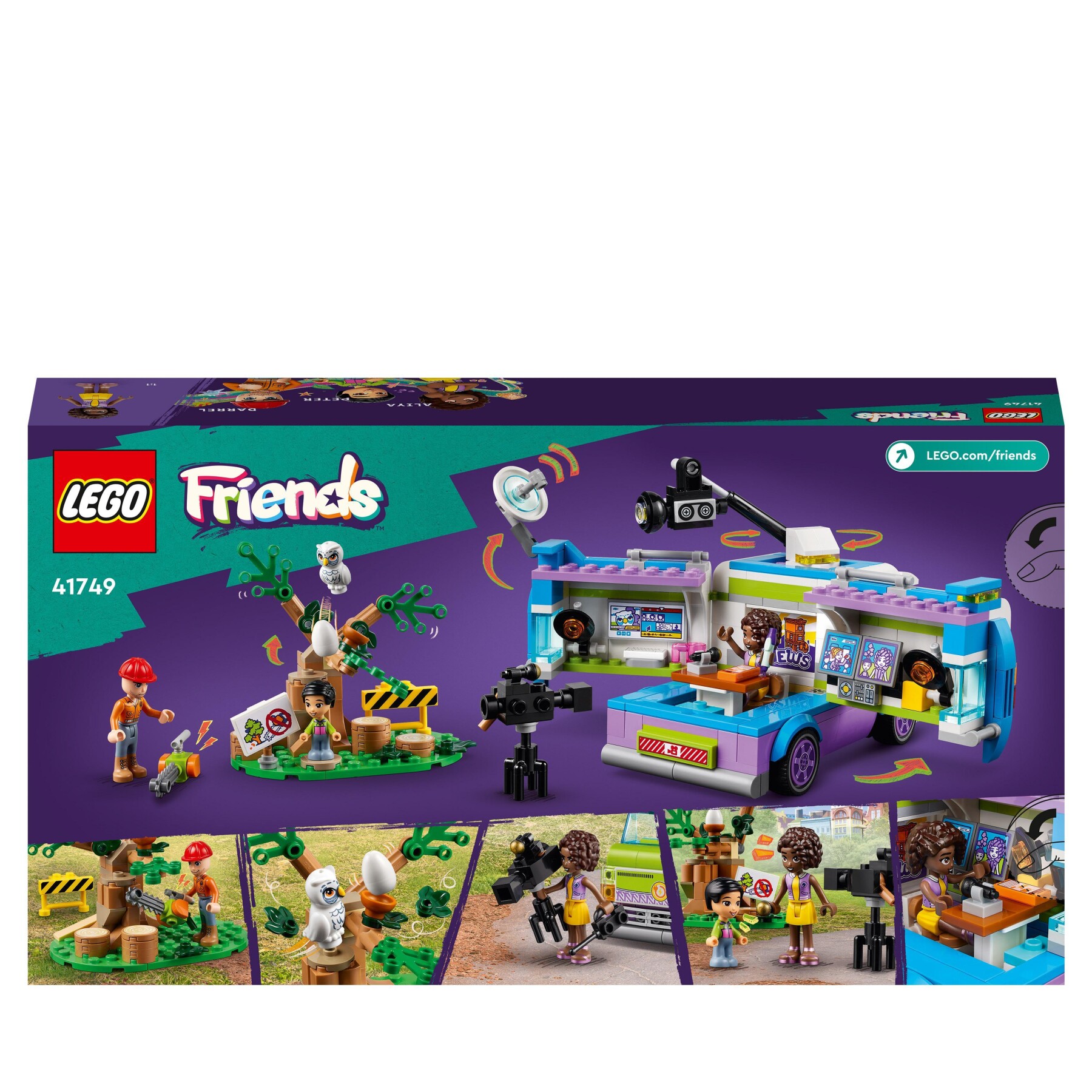 Lego friends 41749 furgone della troupe televisiva, camion giocattolo per le notizie e salvataggio animali, regalo per bambini - LEGO FRIENDS