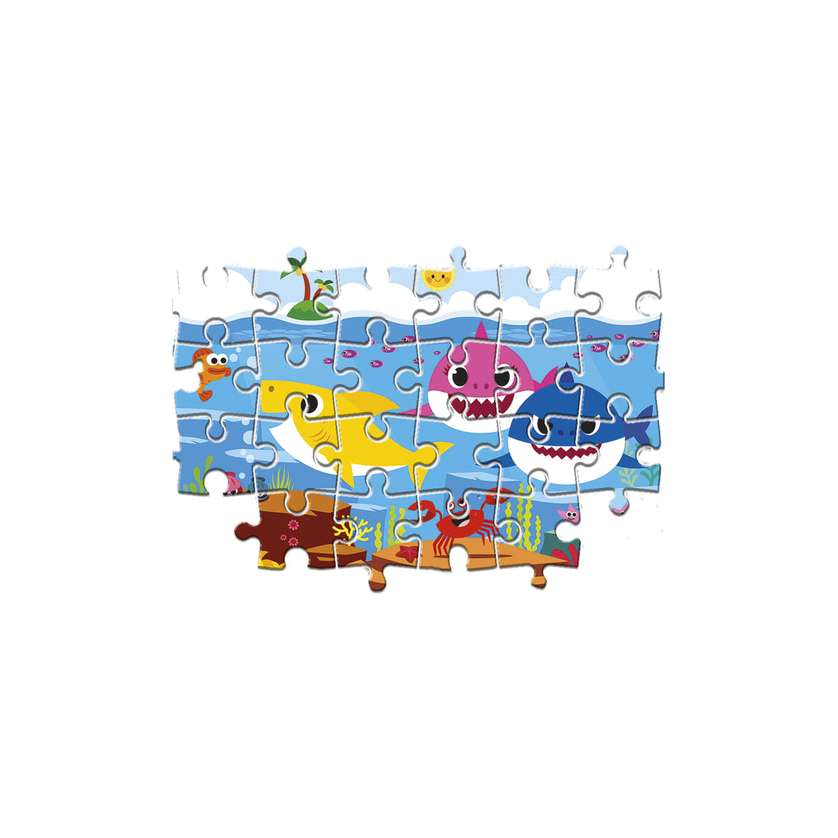 Clementoni supercolor puzzle baby shark - 2x20 pezzi, puzzle bambini 3 anni - CLEMENTONI