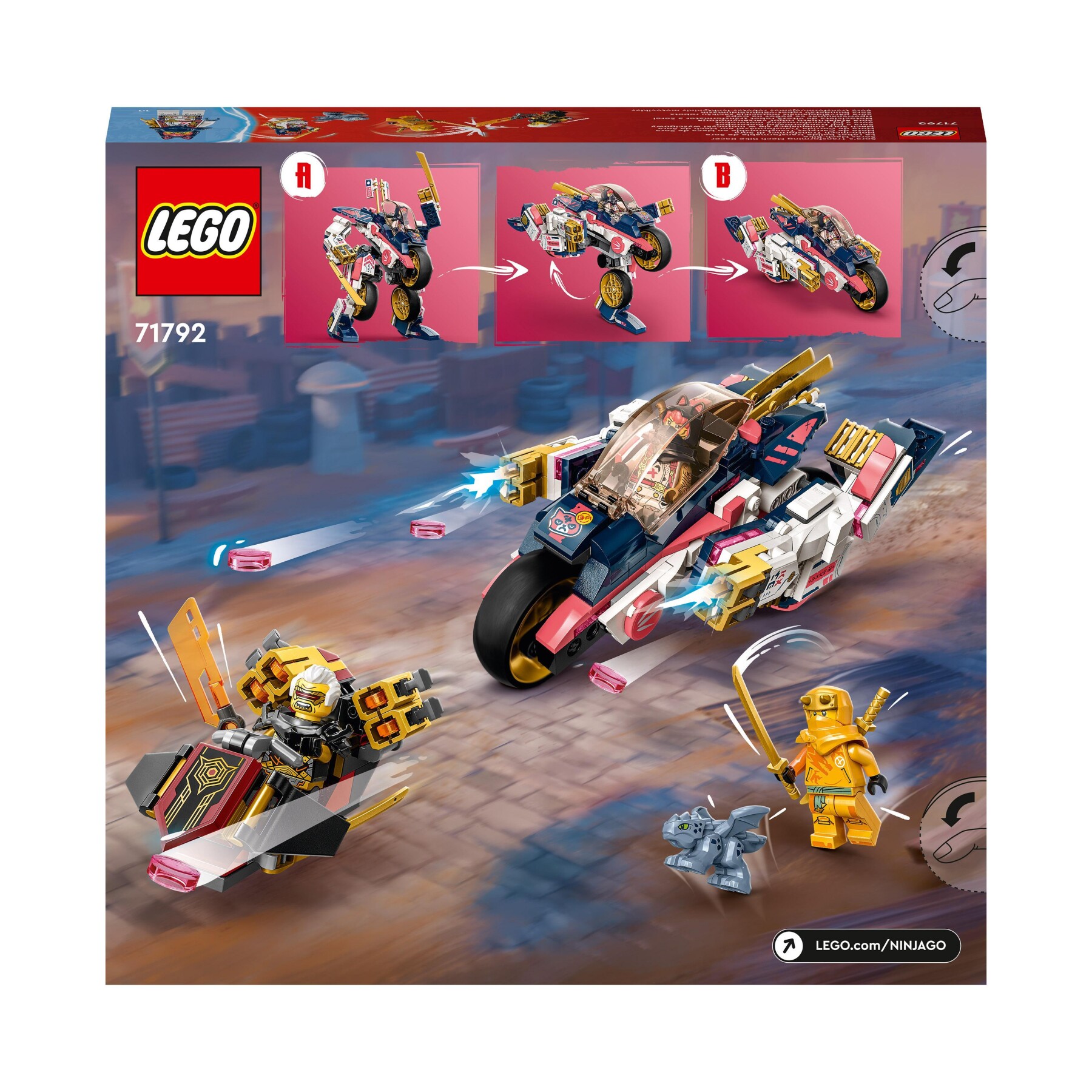 Lego ninjago 71792 moto-mech transformer di sora, set giochi 2in1 con action figure mech trasformabile in moto giocattolo - LEGO NINJAGO