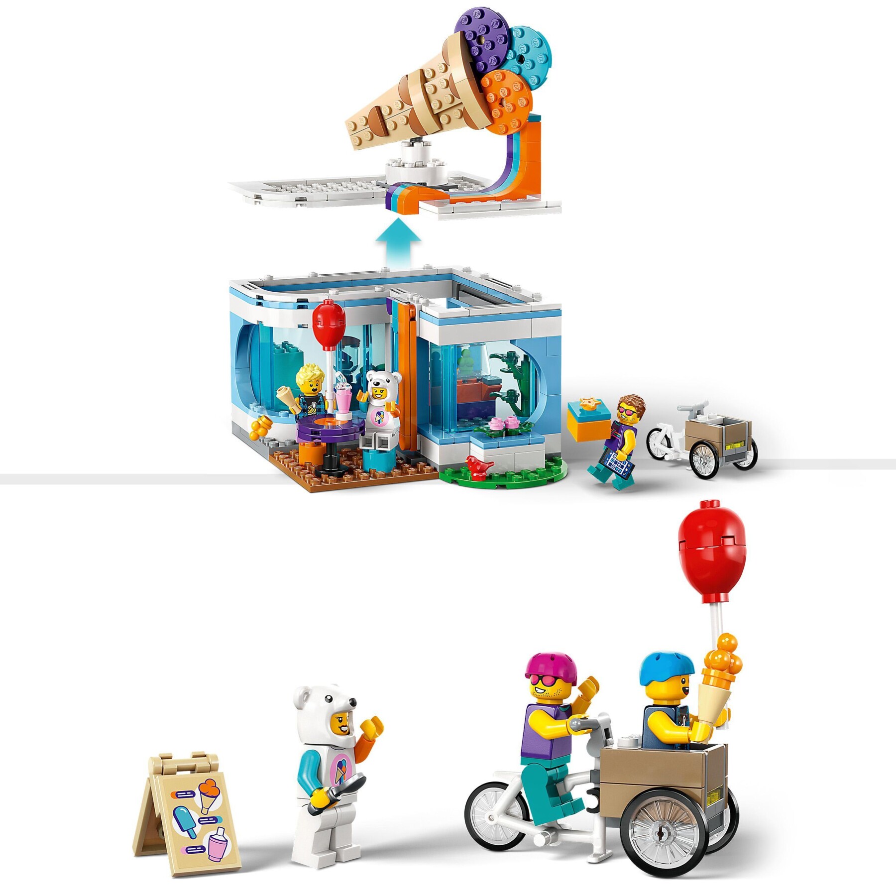 Lego city 60363 gelateria, giochi per bambini 6+ anni con carretto dei gelati giocattolo e 3 minifigure, idea regalo, set 2023 - LEGO CITY
