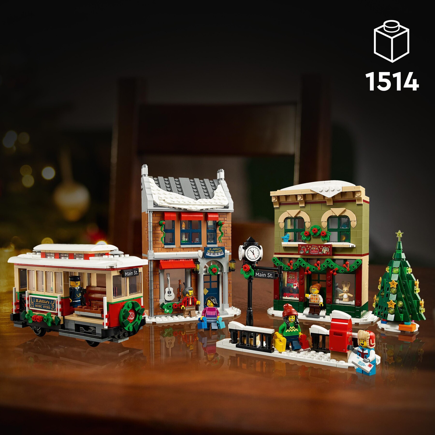 Lego icons 10308 festività nella strada principale, modellino da costruire di villaggio con decorazioni natalizie, idea regalo - LEGO ICONS