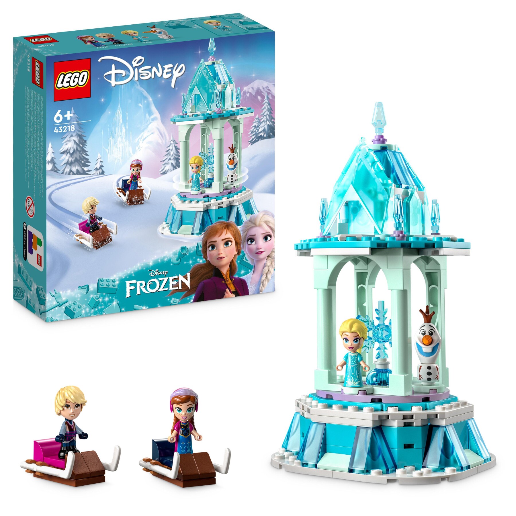 Lego disney frozen 43218 la giostra magica di anna ed elsa ispirato al castello di frozen con micro bambolina della principessa - DISNEY PRINCESS, LEGO DISNEY PRINCESS, Frozen