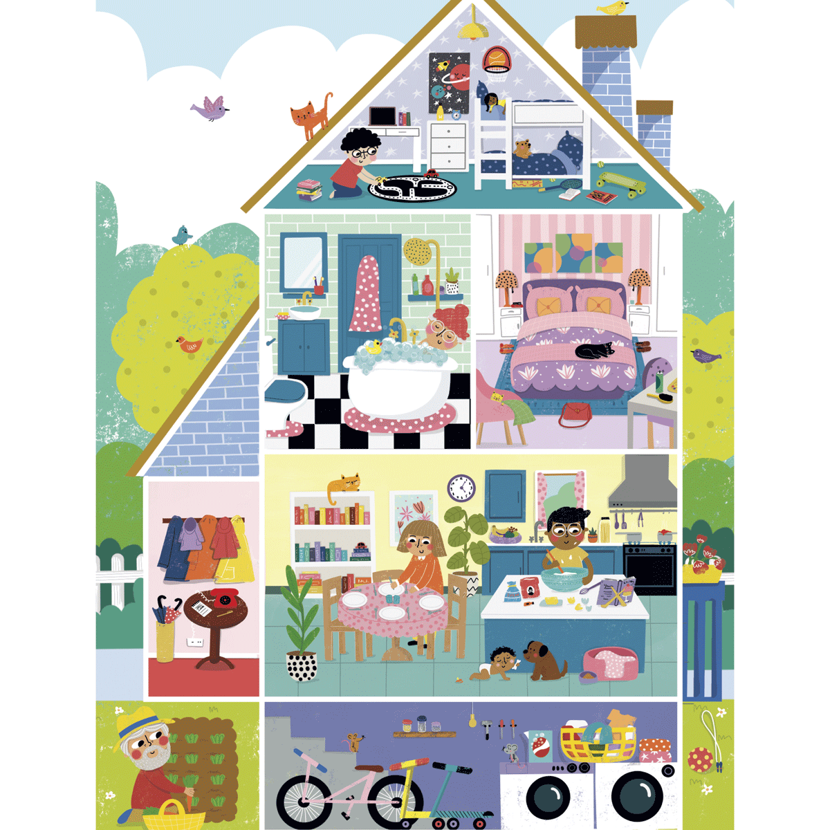 Clementoni supercolor puzzle home sweet home - 104 maxi pezzi, puzzle bambini 4 anni - CLEMENTONI