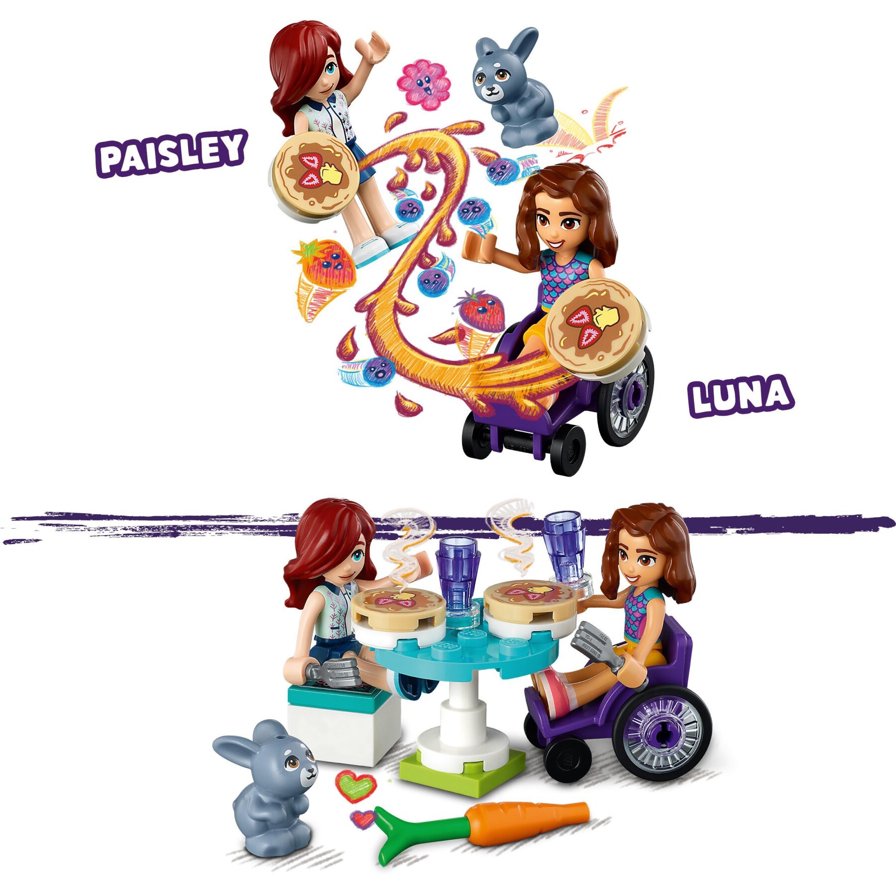 Lego friends 41753 negozio di pancake, giochi creativi per bambini e bambine 6+ anni con mini bamboline e coniglio giocattolo - LEGO FRIENDS