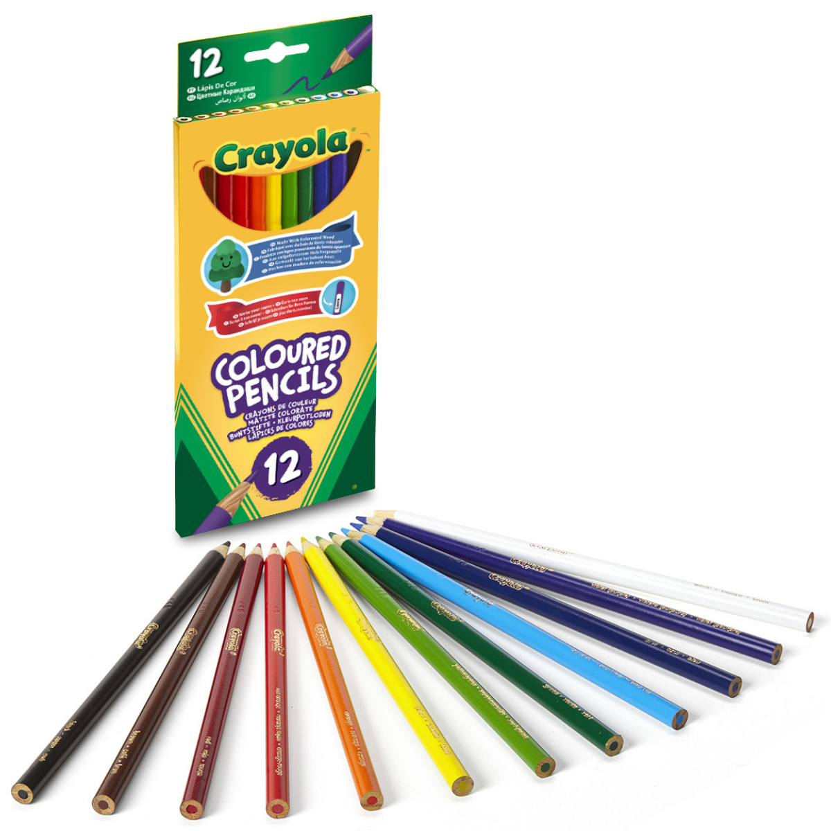 Crayola - scatola da 12 matite colorate di legno fsc - pastelli colorati con mina resistente - CRAYOLA
