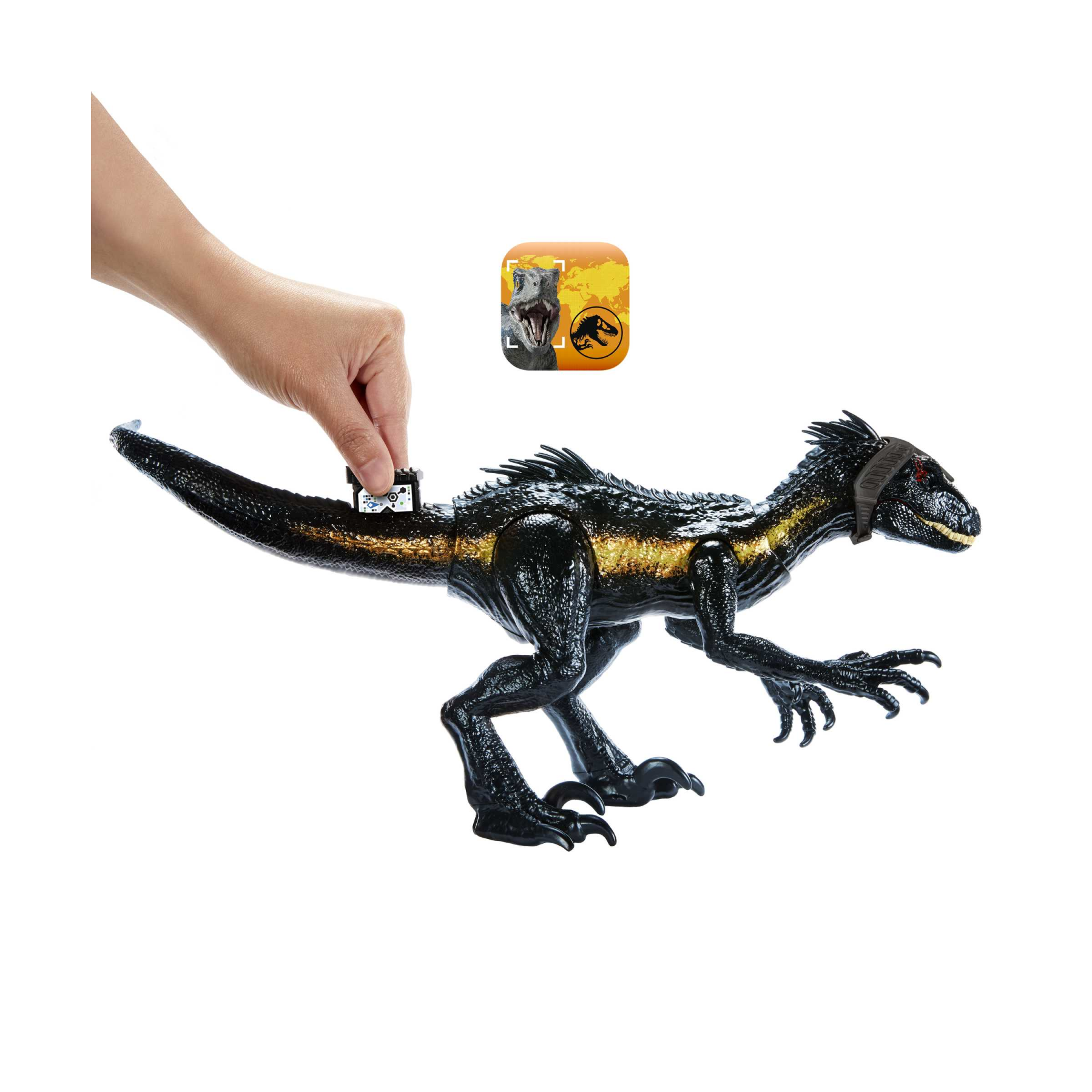 Jurassic world - indoraptor cerca e attacca, funzionalità di attacco specifiche, luci e suoni e azione graffiante, giocattolo per bambini, 4+ anni, hky11 - Jurassic World