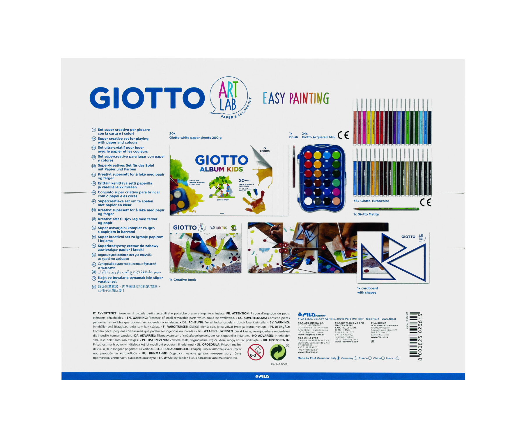 Giotto art lab easy painting - super set creativo con carta e colori - GIOTTO