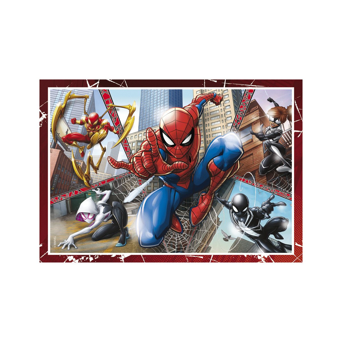 Clementoni supercolor puzzle 4in1 marvel spiderman - 1x12 + 1x16 + 1x20 + 1x24 pezzi, puzzle bambini 3 anni - CLEMENTONI