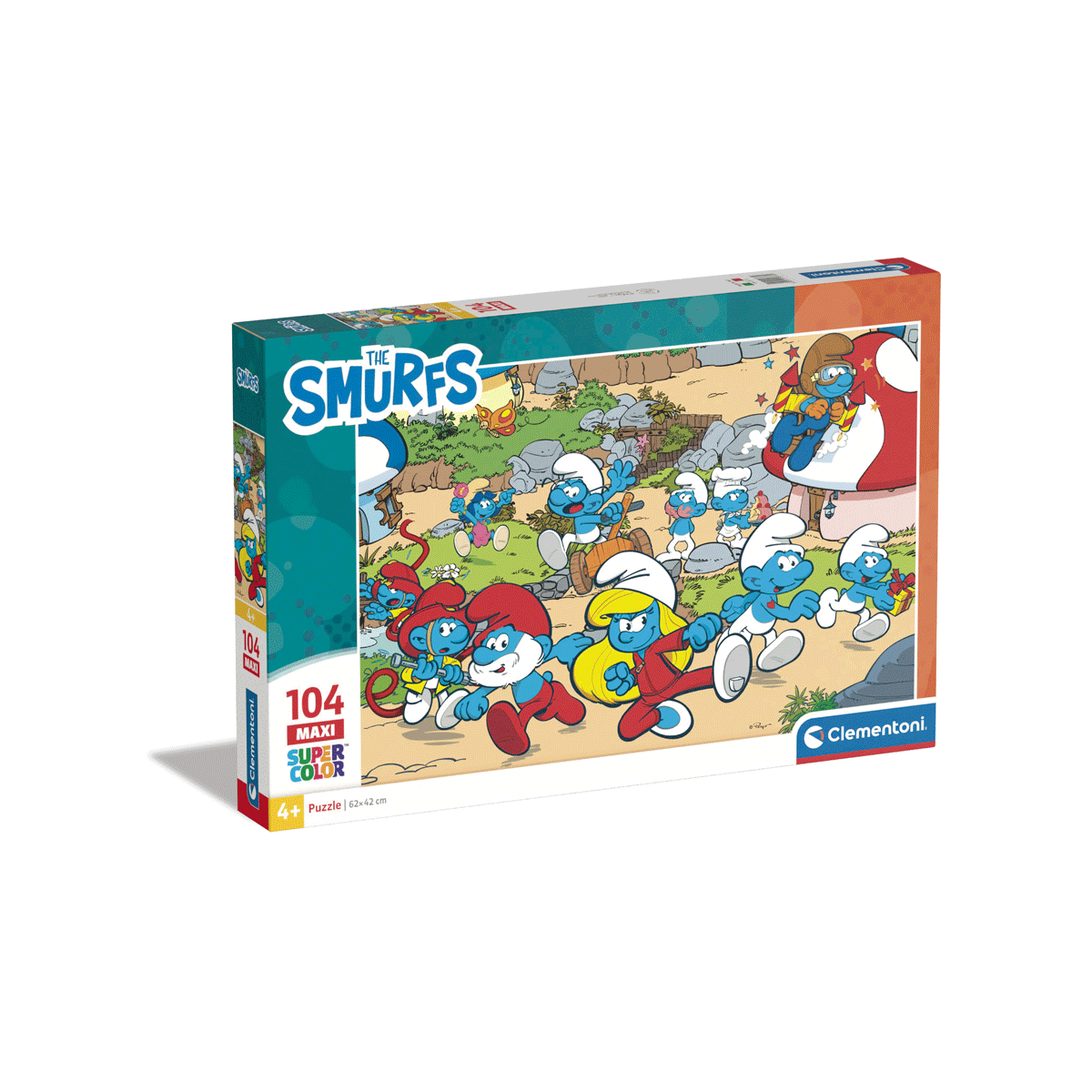 Clementoni supercolor puzzle the smurfs - 104 maxi pezzi, puzzle bambini 4 anni - CLEMENTONI