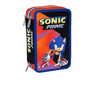 Sonic Prime Astuccio 3 zip Completo Accessori Giotto Fila Scuola The  Hedgehog