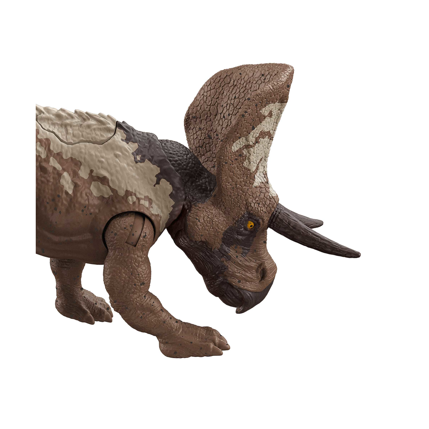 Jurassic world attacco fatale - zuniceratopo, dinosauro con articolazioni mobili e azione d'attacco specifica, giocattolo per bambini, 4+ anni, hln66 - Jurassic World