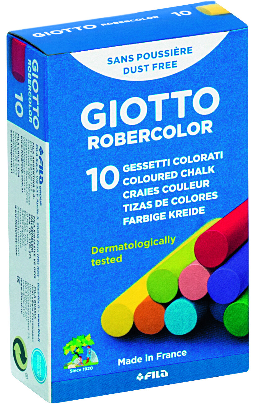 Giotto gessetti tondi colorati - astuccio con doppia confezione ( 2 x 10 pz) - GIOTTO