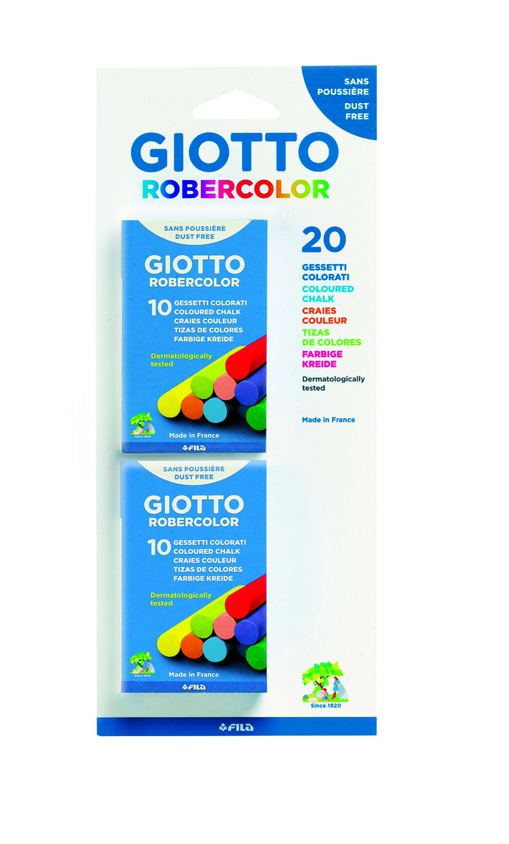 Giotto gessetti tondi colorati - astuccio con doppia confezione ( 2 x 10  pz) - Toys Center