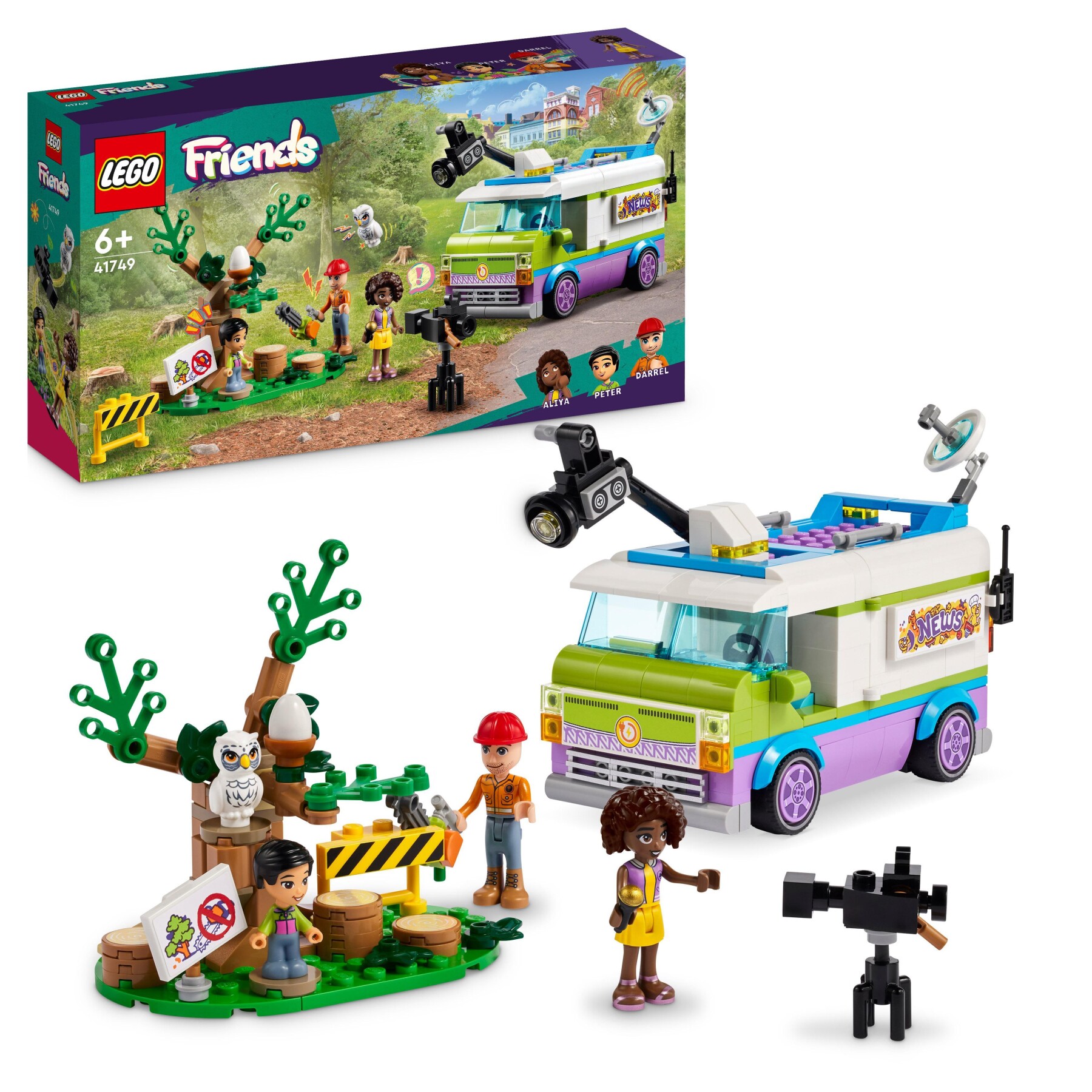 Lego friends 41749 furgone della troupe televisiva, camion giocattolo per le notizie e salvataggio animali, regalo per bambini - LEGO FRIENDS