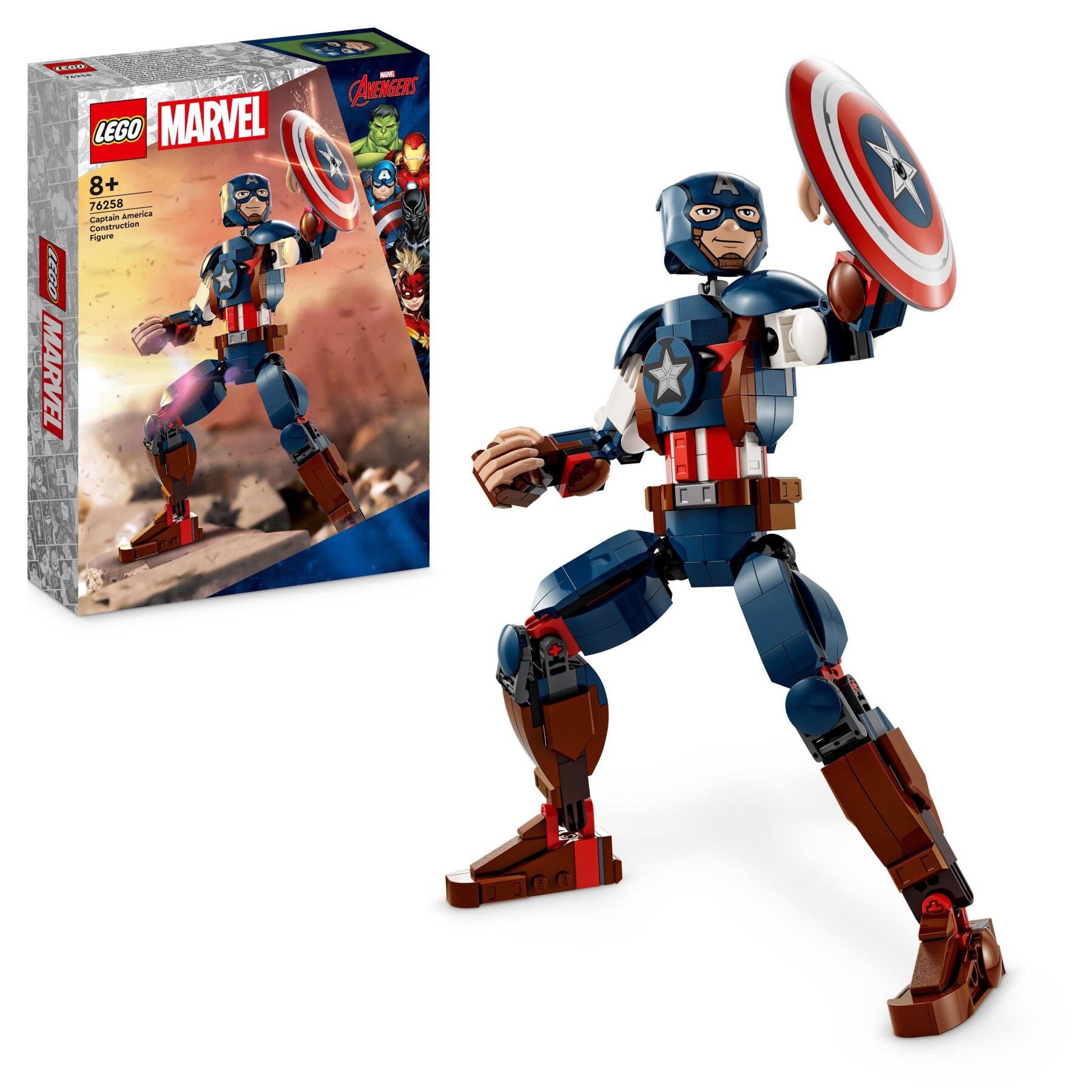 Lego marvel 76258 personaggio di captain america, gioco da costruire per bambini con scudo, collezione supereroi avengers - LEGO SUPER HEROES, Avengers