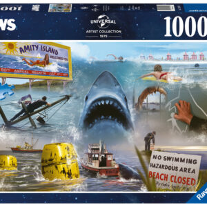 Ravensburger - puzzle jaws - lo squalo, 1000 pezzi, puzzle adulti - RAVENSBURGER