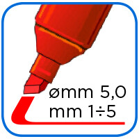 Tratto marker - marcatore indelebile punta scalpello - confezione 4 pz - 