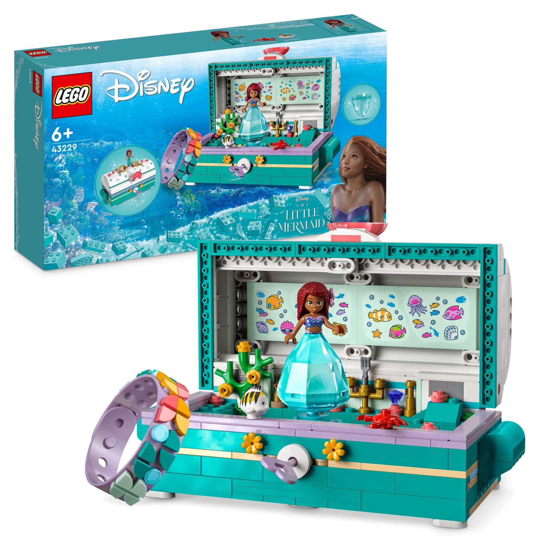 Lego disney princess 43229 lo scrigno di ariel, gioco apribile con piattaforma girevole e  personaggi, film la sirenetta 2023 - DISNEY PRINCESS, LEGO DISNEY PRINCESS