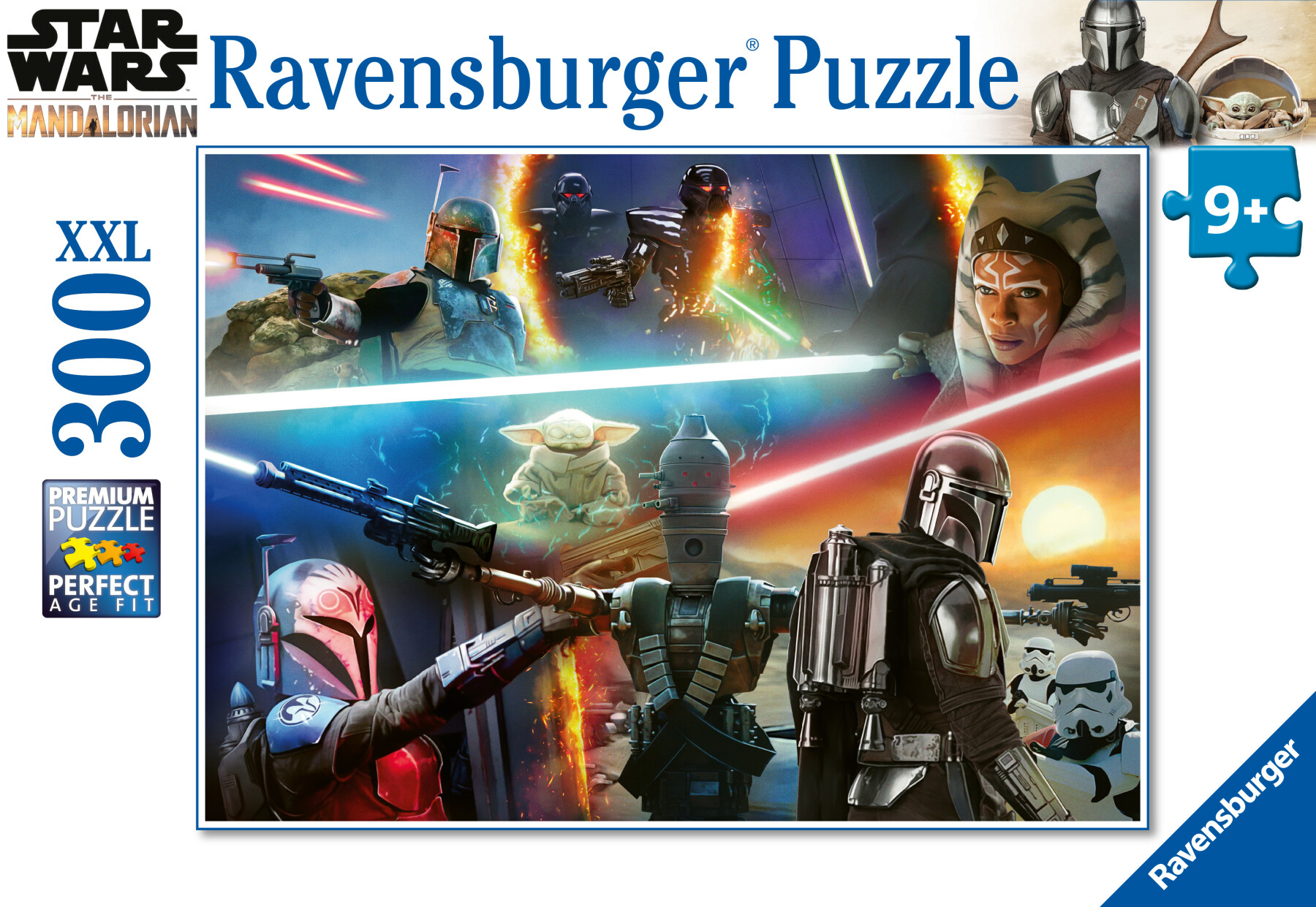 Ravensburger - puzzle the mandalorian, 300 pezzi xxl, età raccomandata 9+ anni - RAVENSBURGER, Star Wars