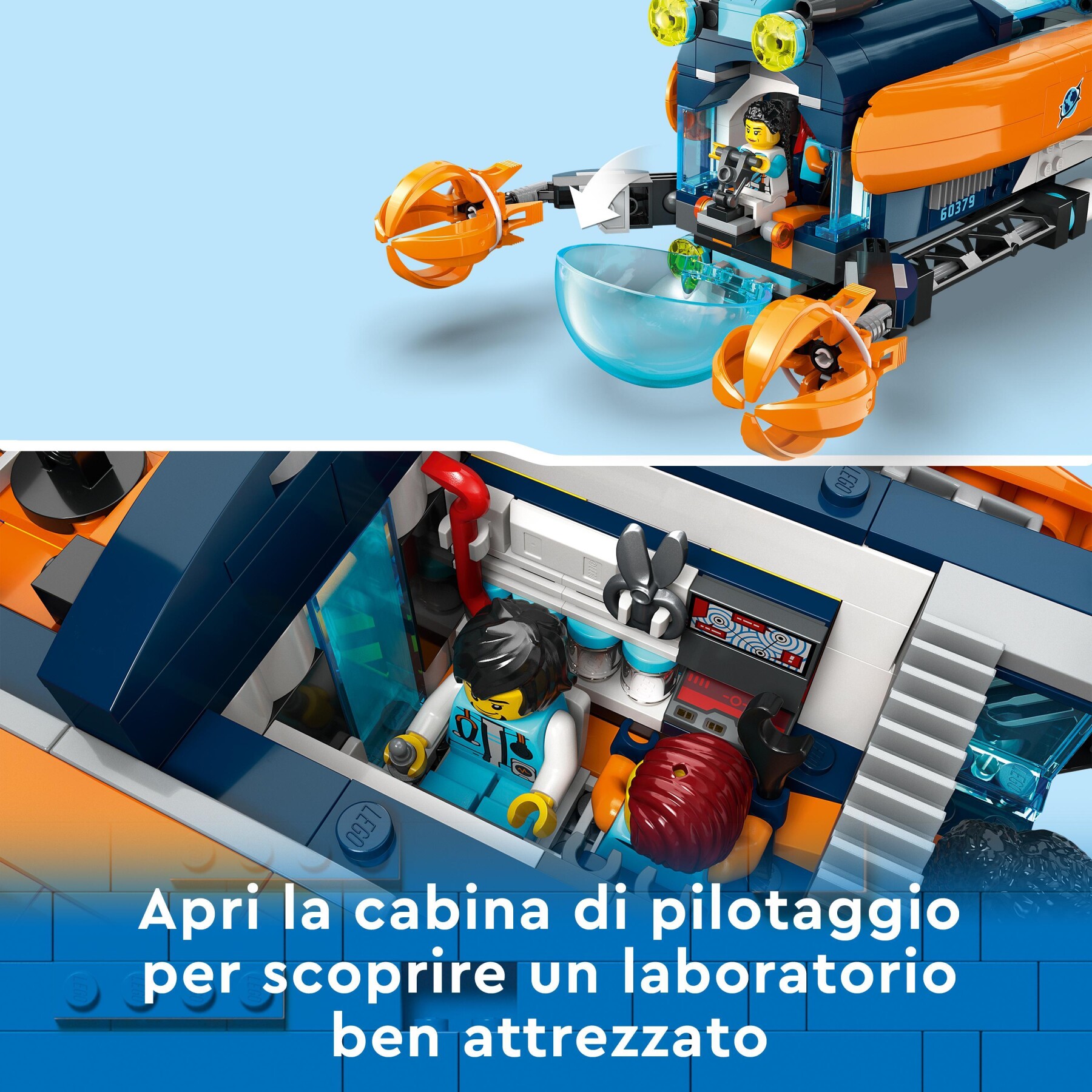Lego city 60379 sottomarino per esplorazioni abissali giocattolo con drone e relitto di barca, regalo per bambini 7+ anni - LEGO CITY