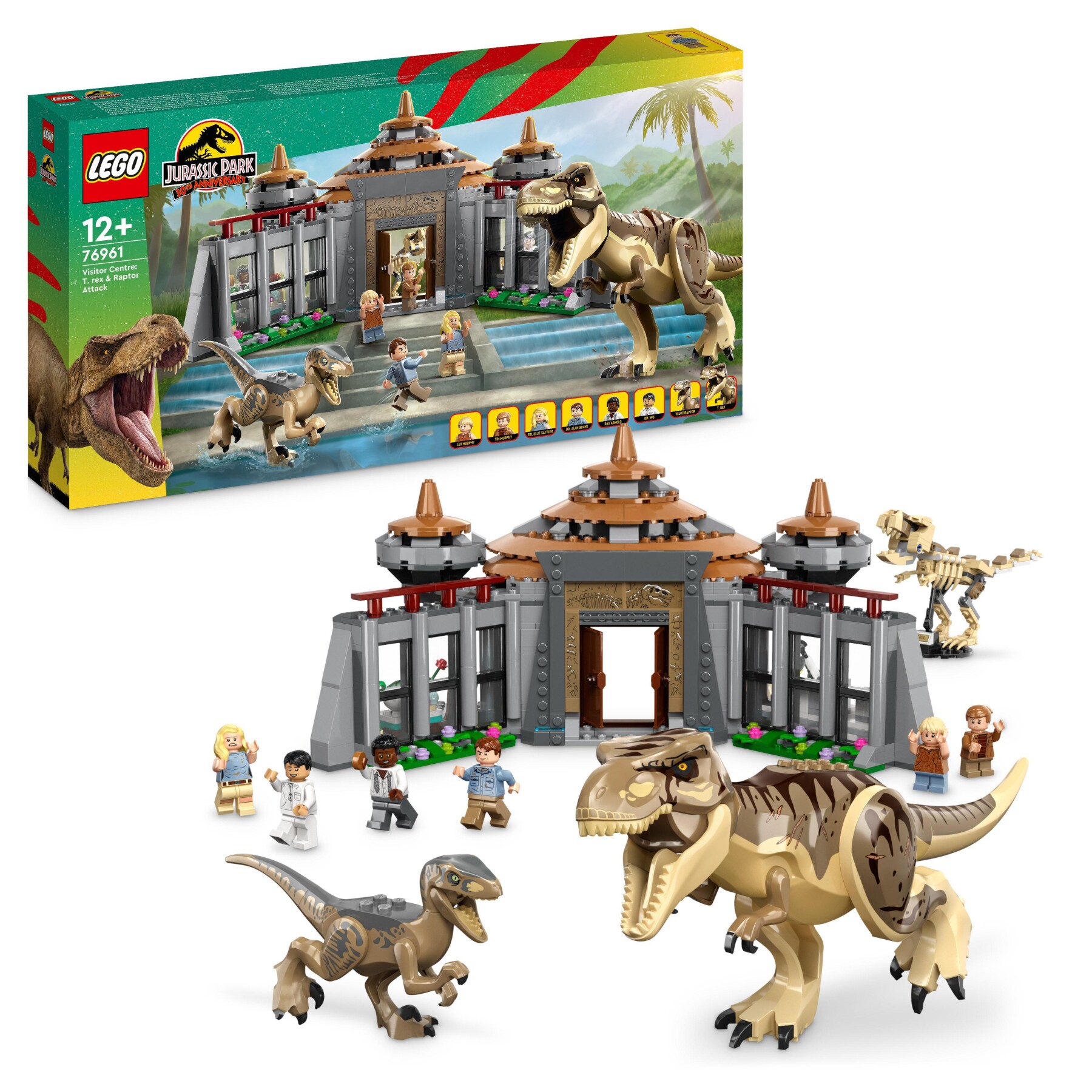 Lego jurassic park 76961 centro visitatori: l'attacco del t. rex e del  raptor, set con 2 dinosauri giocattolo e 6 minifigure - Toys Center