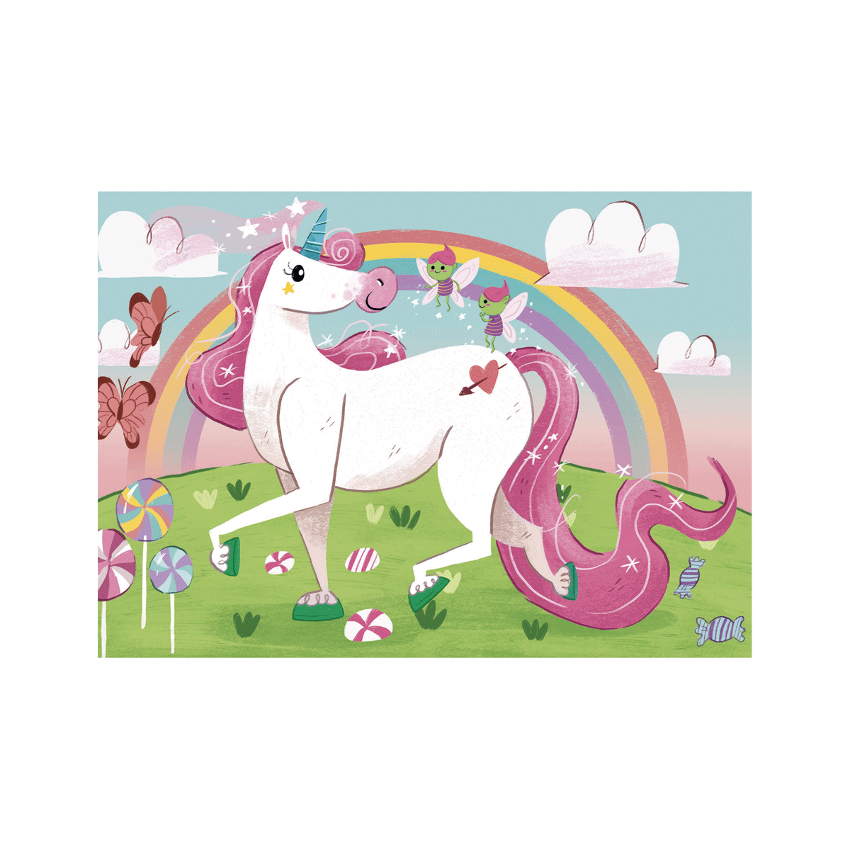 Clementoni supercolor puzzle  brilliant i believe in unicorns - 2x20 pezzi, puzzle bambini 3 anni - CLEMENTONI