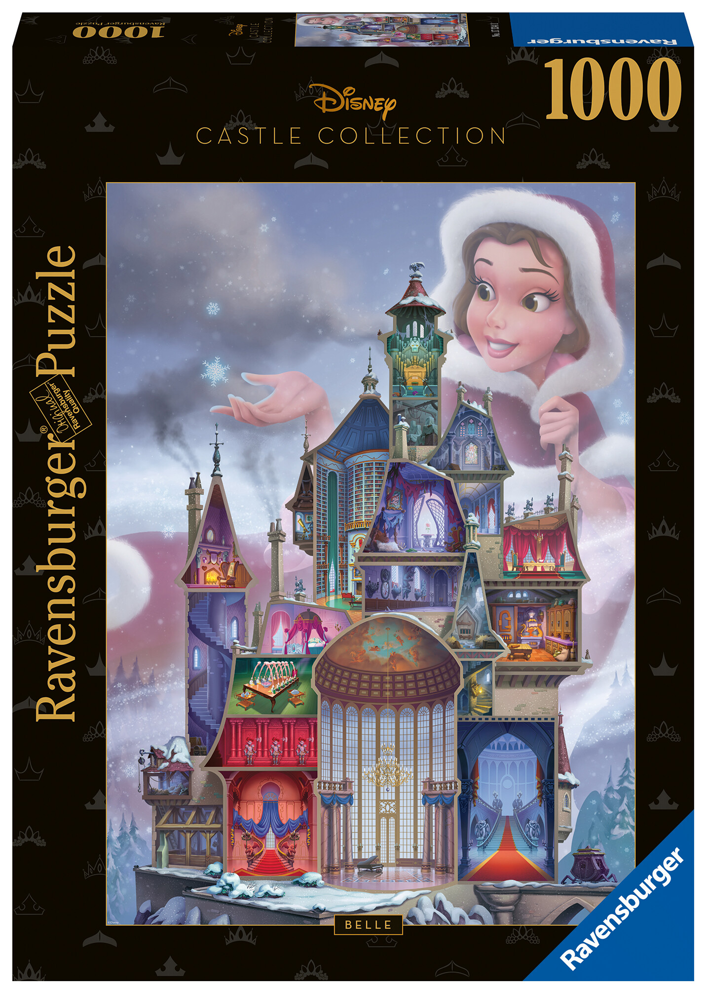 Ravensburger - puzzle belle - disney castles, collezione disney collector's edition, 1000 pezzi, puzzle adulti - DISNEY PRINCESS, RAVENSBURGER