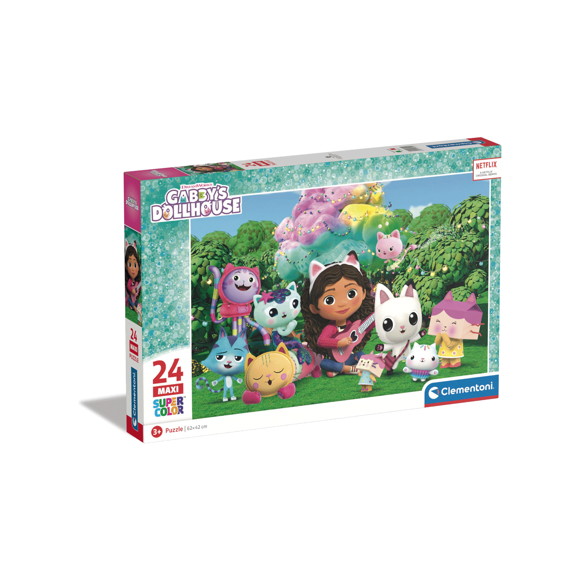 Clementoni supercolor puzzle gabby's dollhouse - 24 maxi pezzi, puzzle bambini 3 anni - CLEMENTONI, GABBY'S DOLLHOUSE