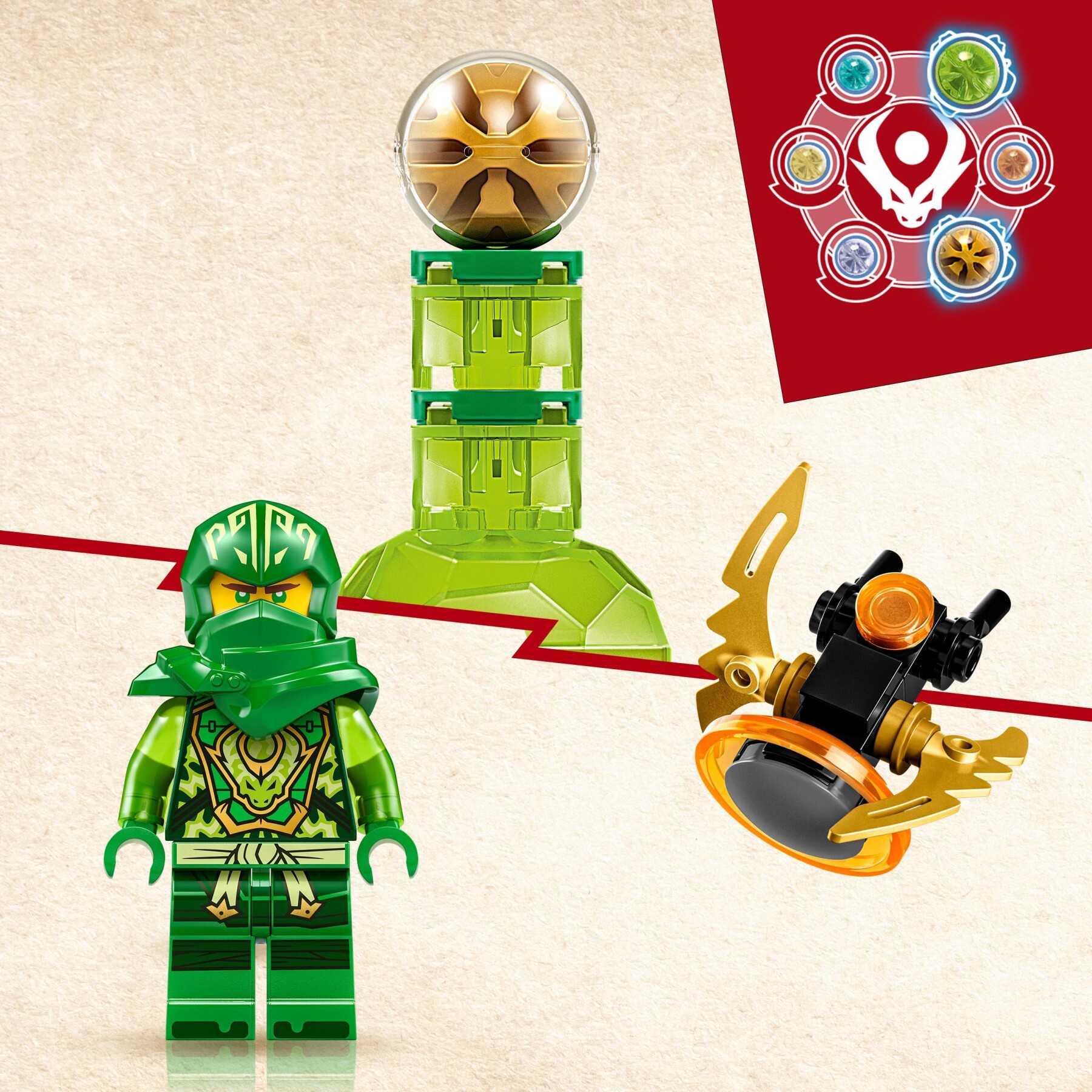 Lego ninjago 71779 spin power dragon di lloyd, trottola giocattolo da collezione, piccolo regalo ninja per bambini 6+ anni - LEGO NINJAGO
