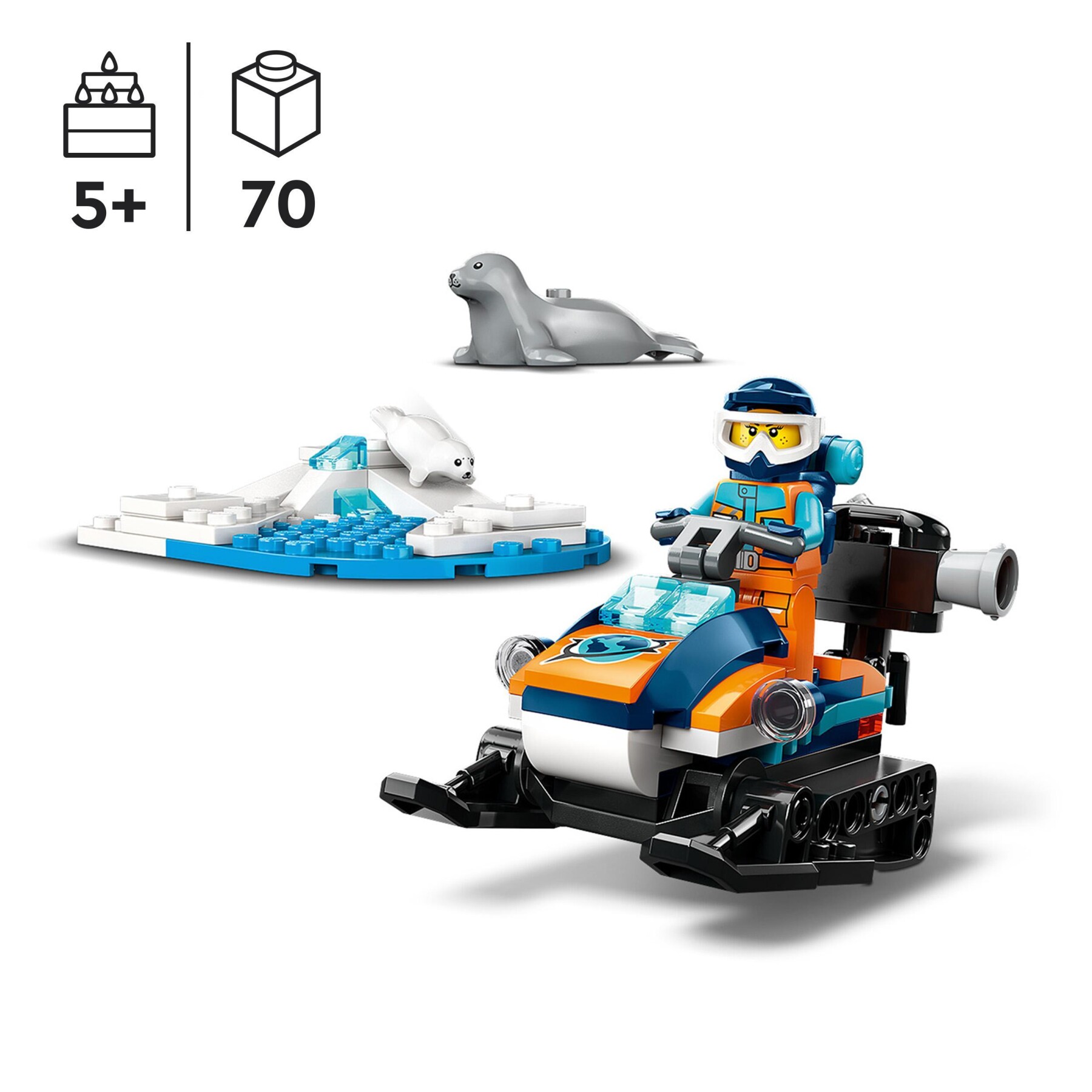 Lego city 60376 gatto delle nevi artico, gioco per bambini 5+ anni