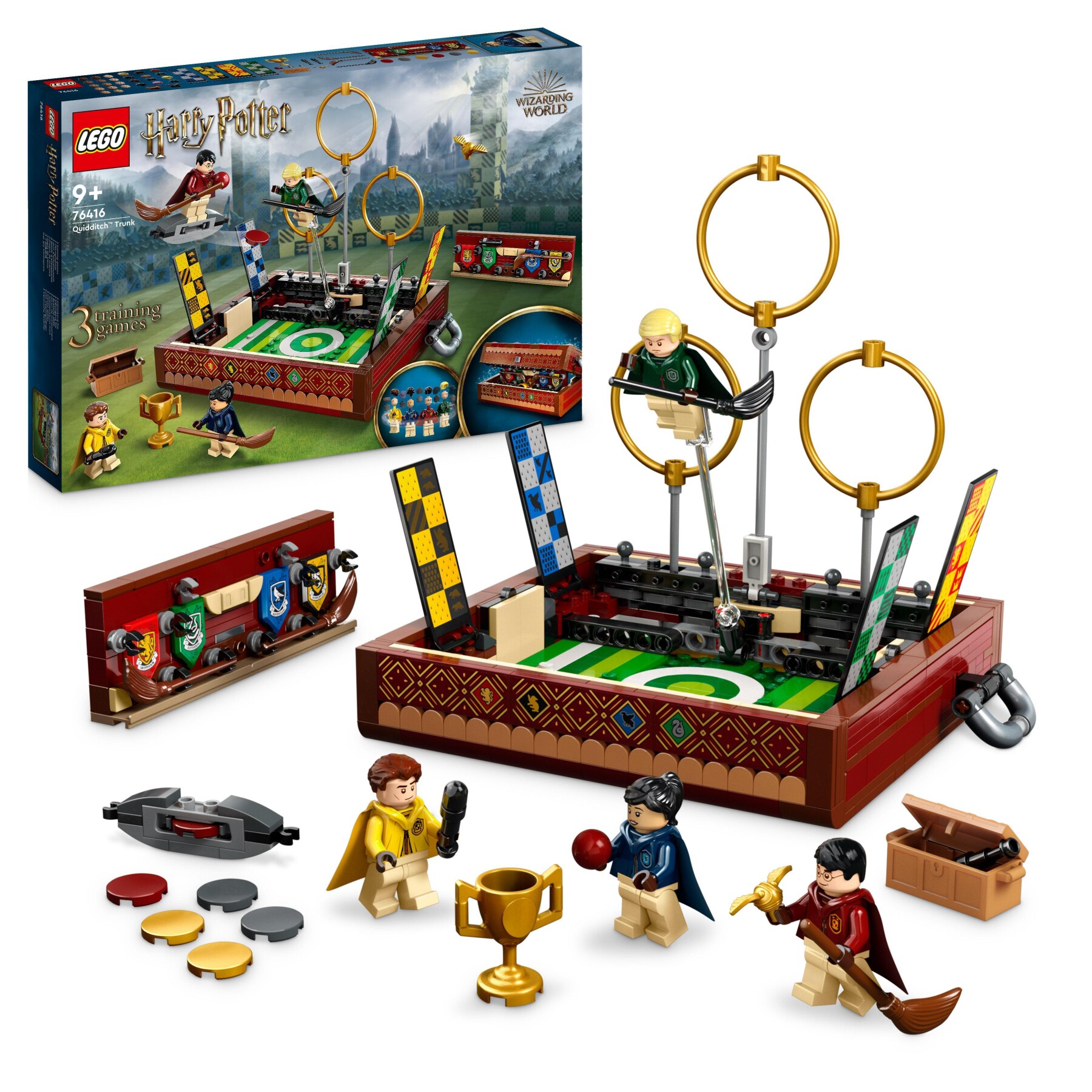 Lego harry potter 76416 baule del quidditch, gioca a 3 diverse sfide fino a due giocatori, con minifigure di draco malfoy - Harry Potter, LEGO® Harry Potter™