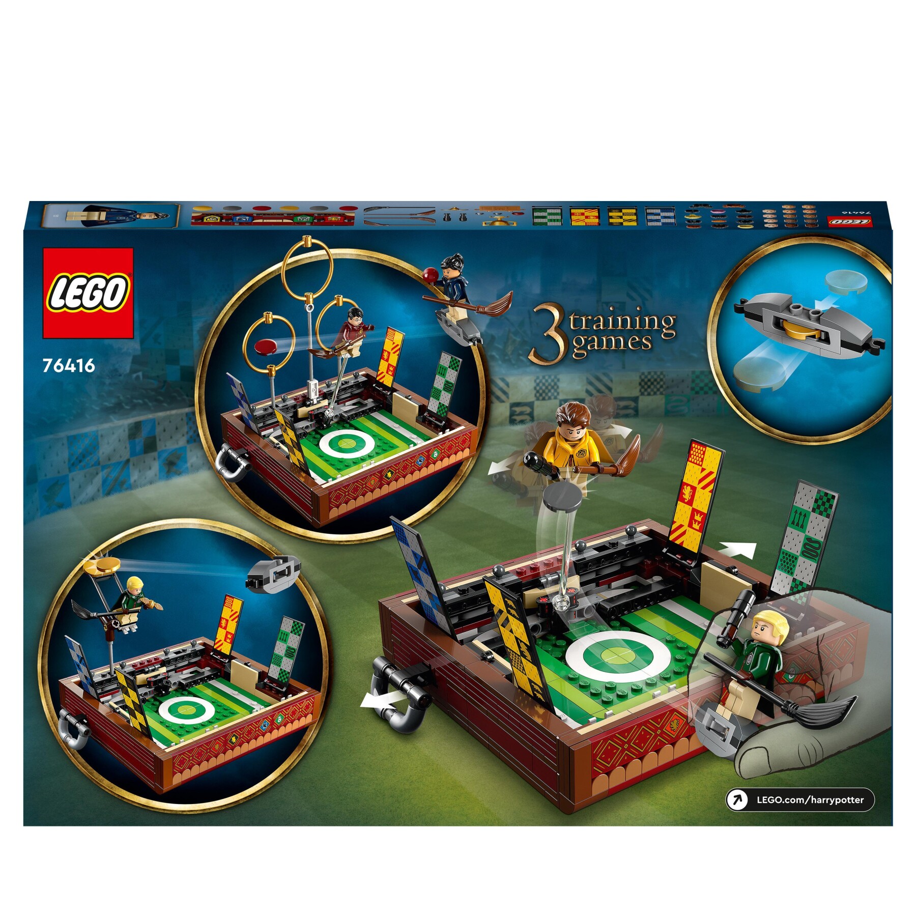 Lego harry potter 76416 baule del quidditch, gioca a 3 diverse sfide fino a due giocatori, con minifigure di draco malfoy - Harry Potter, LEGO® Harry Potter™