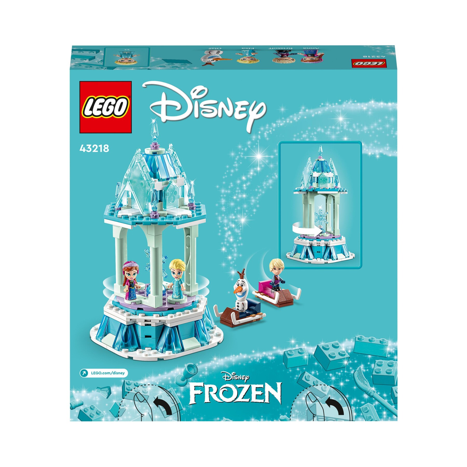 Lego disney frozen 43218 la giostra magica di anna ed elsa ispirato al castello di frozen con micro bambolina della principessa - DISNEY PRINCESS, LEGO DISNEY PRINCESS, Frozen