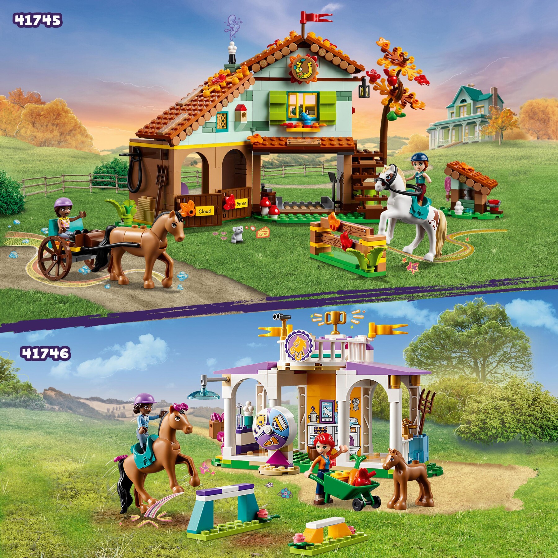 Lego friends 41746 addestramento equestre, scuderia cavalli giocattolo e mini bamboline, cura degli animali, regalo per bambini - LEGO FRIENDS