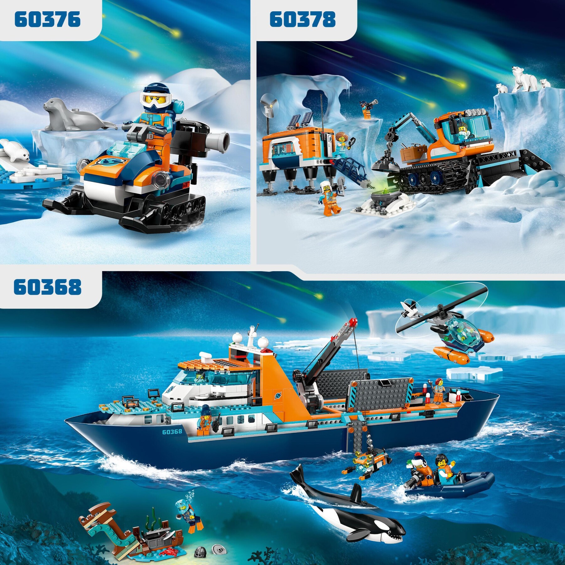 Lego city 60376 gatto delle nevi artico, gioco per bambini 5+ anni, costruzioni con veicolo, foche e minifigure, idea regalo - LEGO CITY