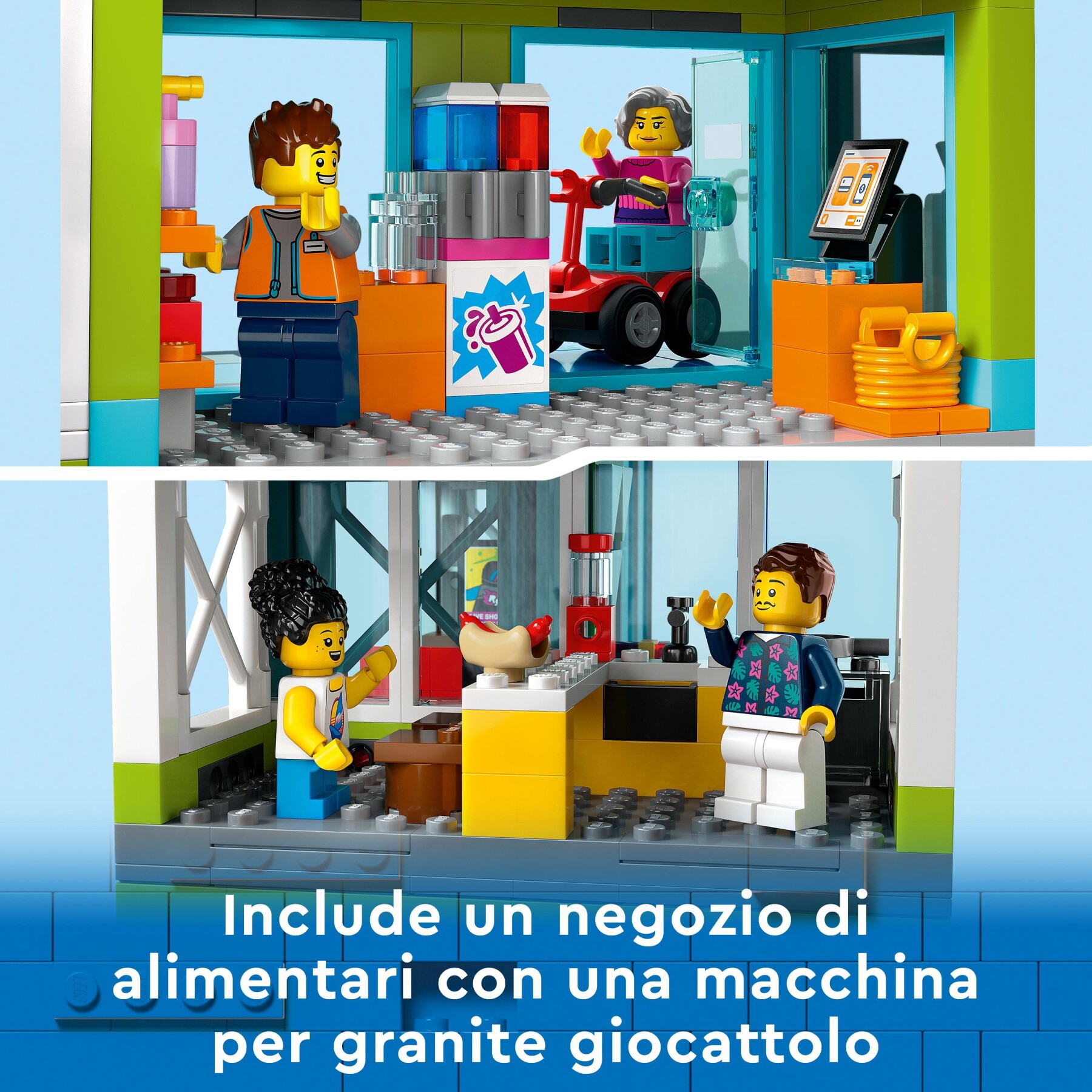 Lego city 60365 condomini, modular building set con stanze combinabili e 6 minifigure, regalo di compleanno per bambini 6+ anni - LEGO CITY