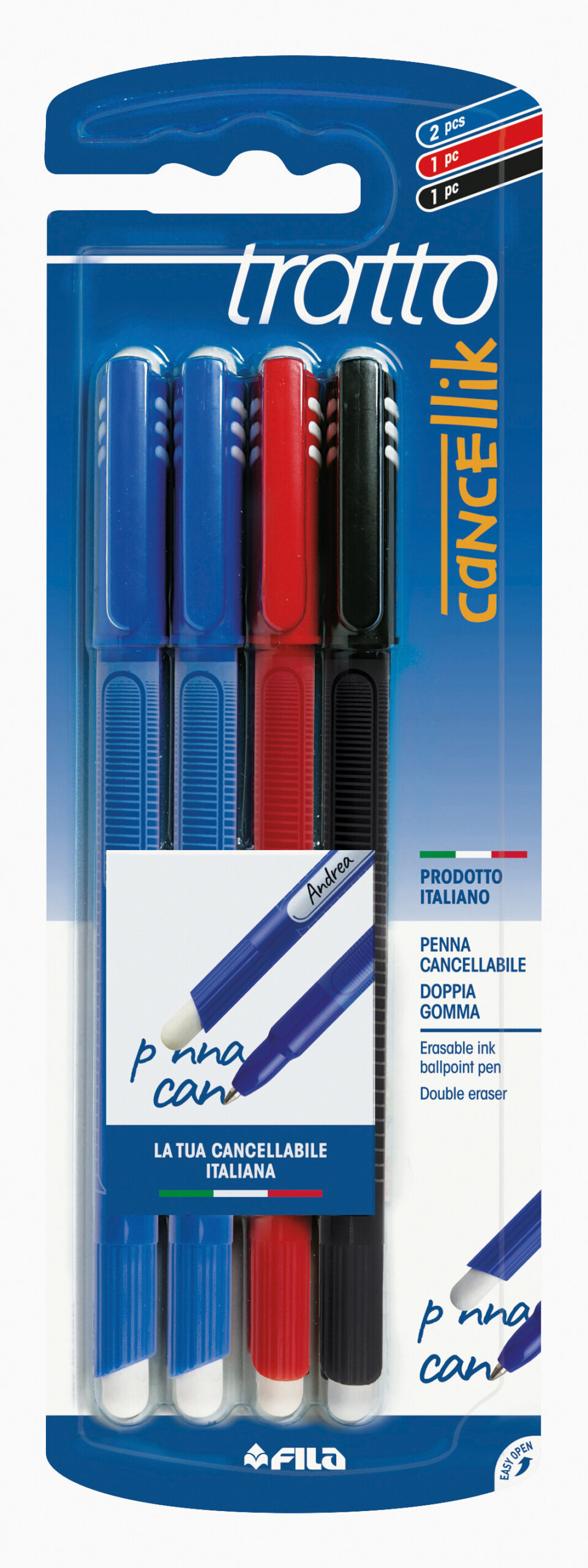 Tratto cancellik - penna cancellabile conf. 4 pz - colori assortiti - Toys  Center
