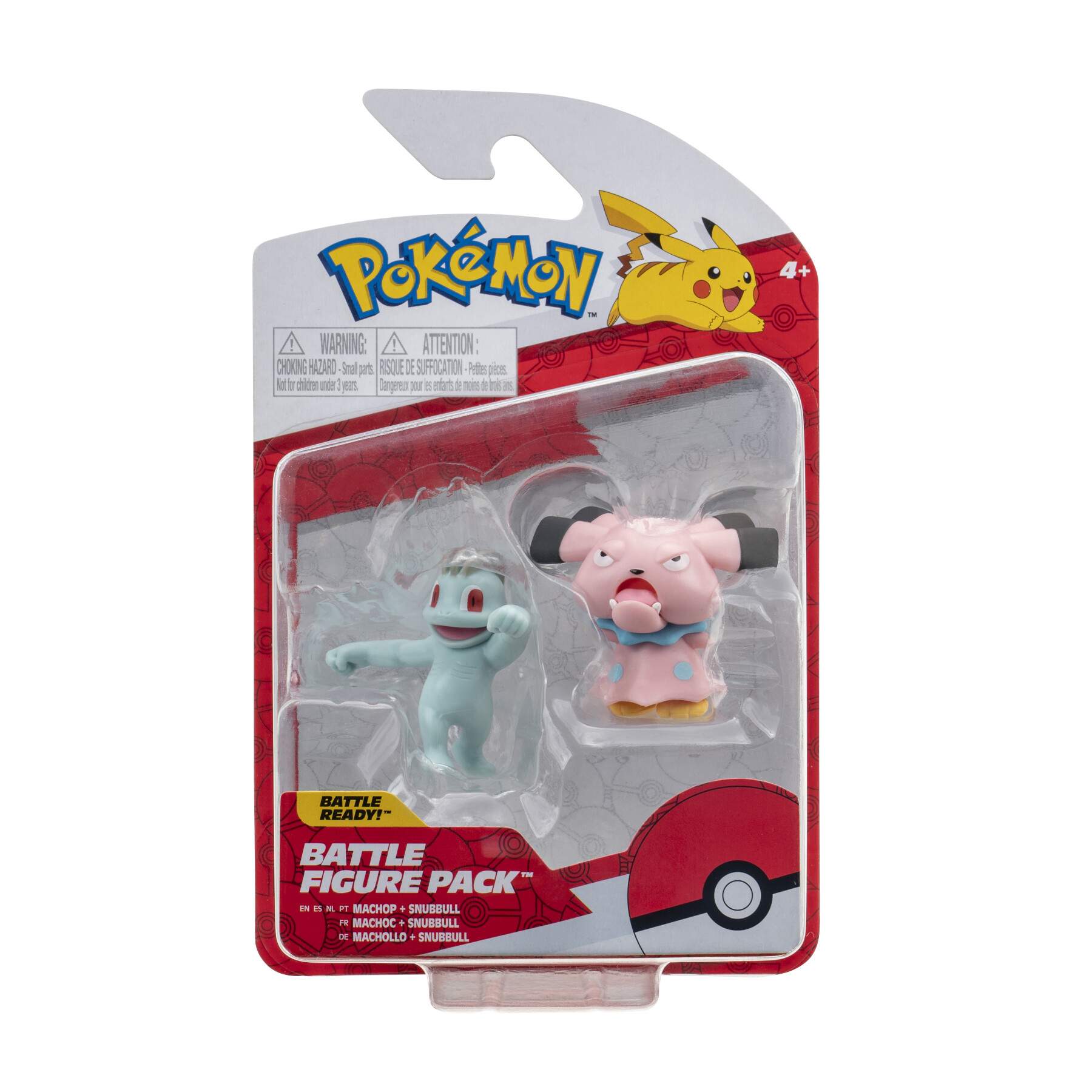 Pokémon battle figure pack  3 machop & snubbull personaggi da 5 cm - POKEMON