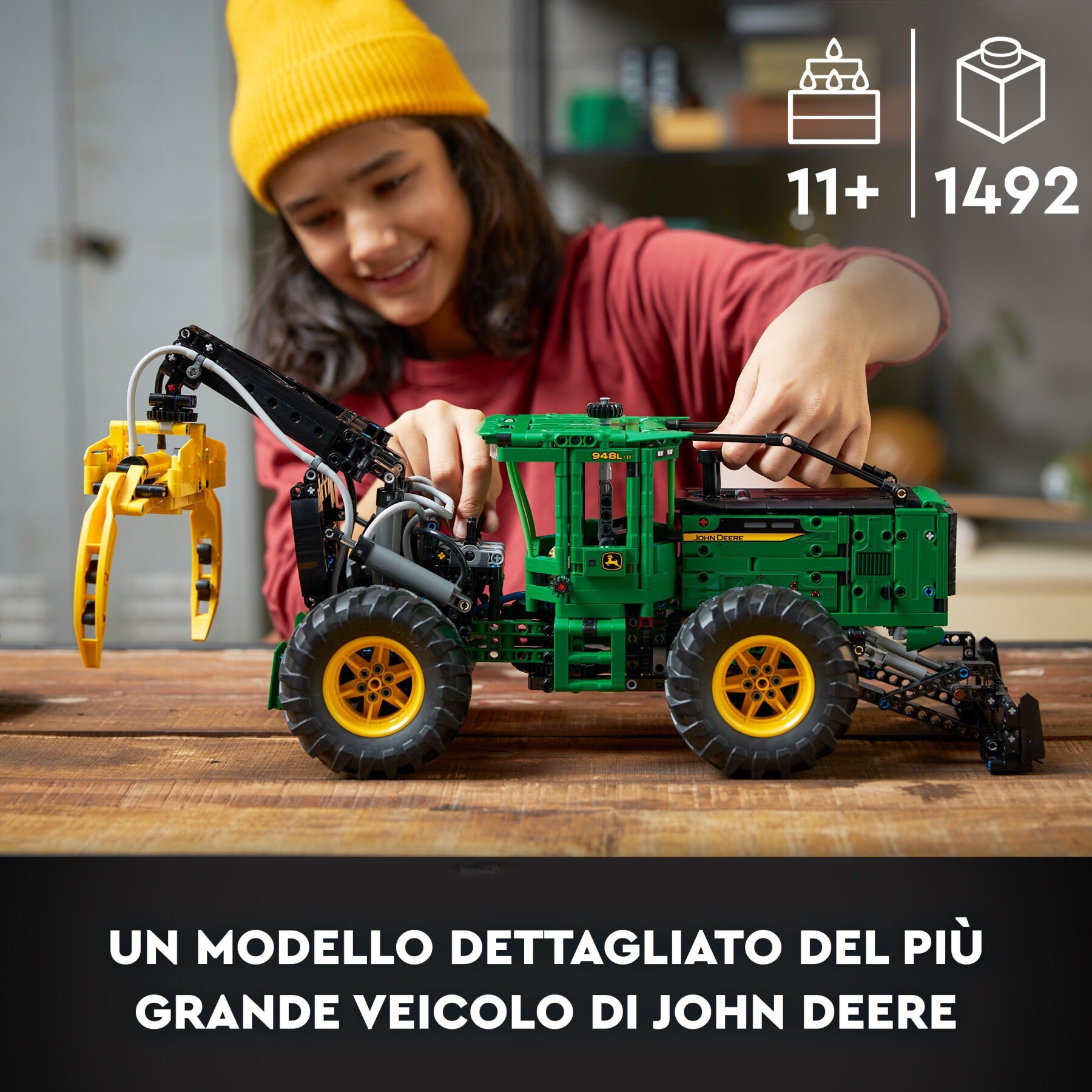 Lego technic 42157 trattore john deere 948l-ii, modellino da costruire di veicolo giocattolo con funzioni pneumatiche e 4wd - LEGO TECHNIC