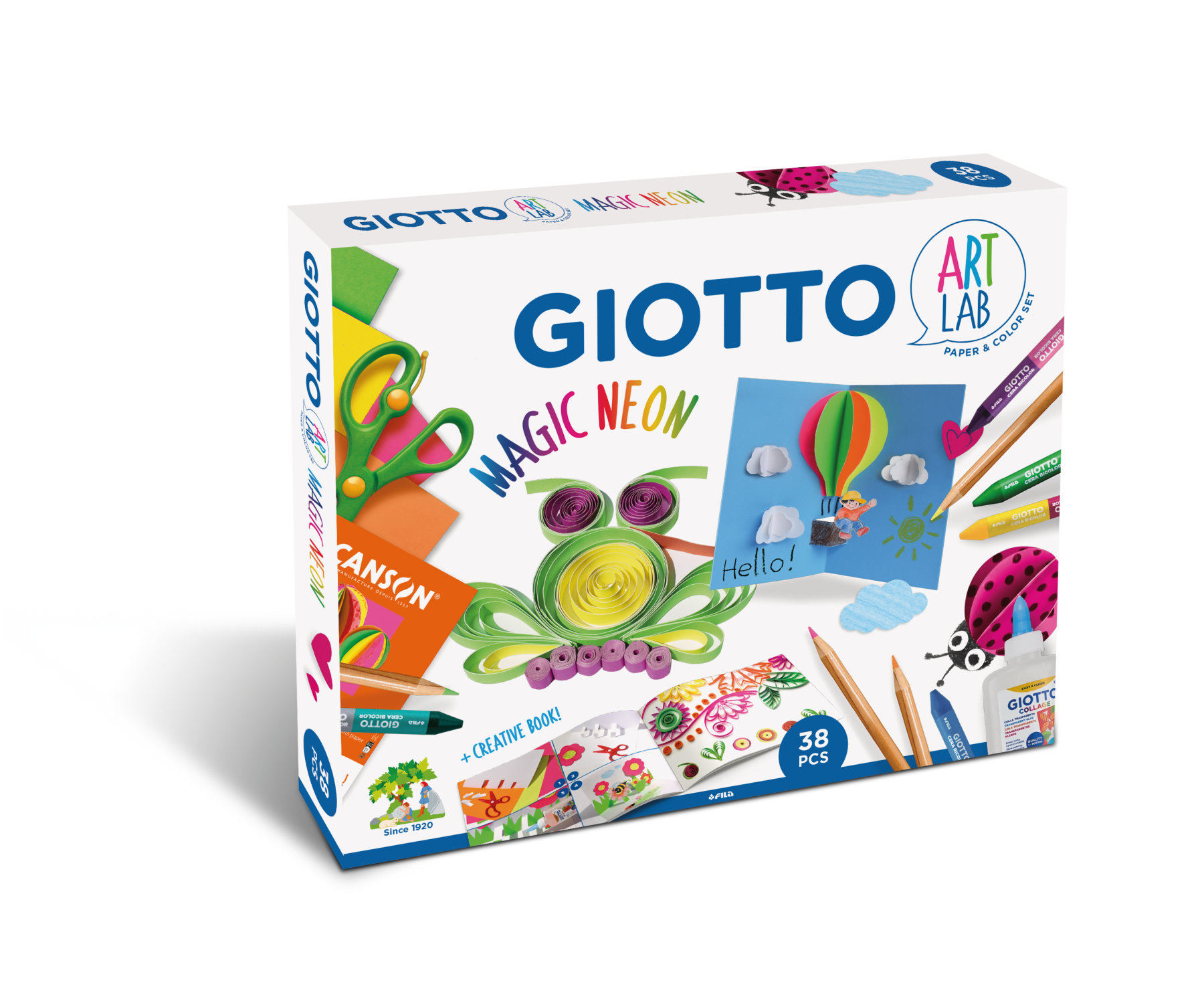 Giotto art lab magic neon - super set creativo con carta e colori - GIOTTO