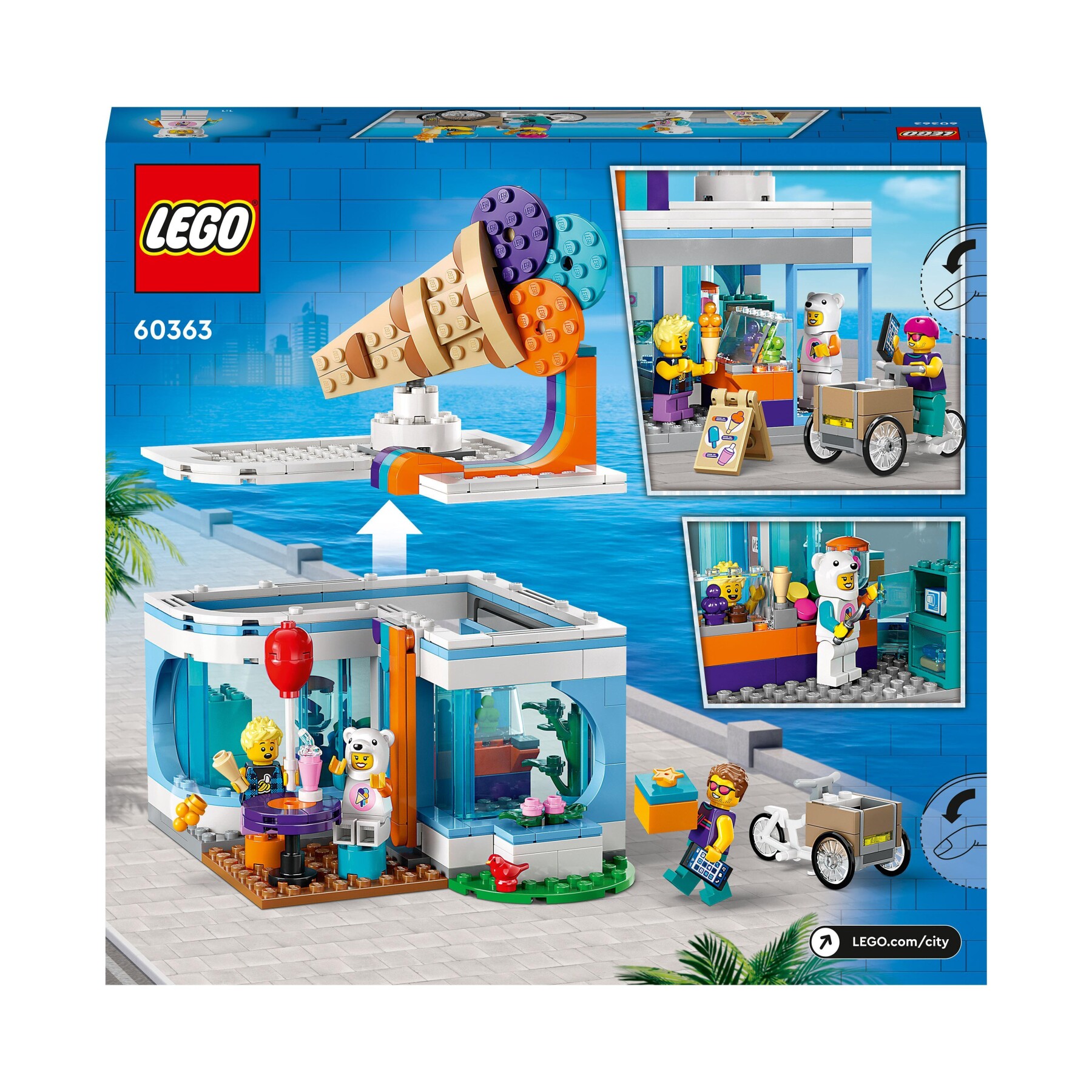 Lego city 60363 gelateria, giochi per bambini 6+ anni con carretto dei  gelati giocattolo e 3 minifigure, idea regalo, set 2023 - Toys Center