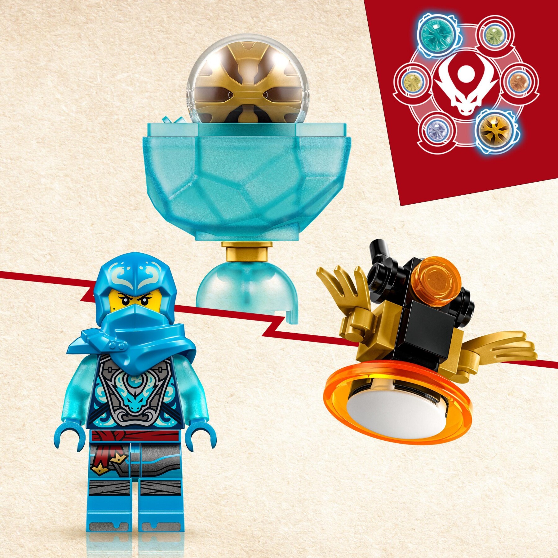 Lego ninjago 71778 drift del potere del drago spinjitzu di nya, trottola giocattolo da collezione, idea regalo bambini 6+ anni - LEGO NINJAGO