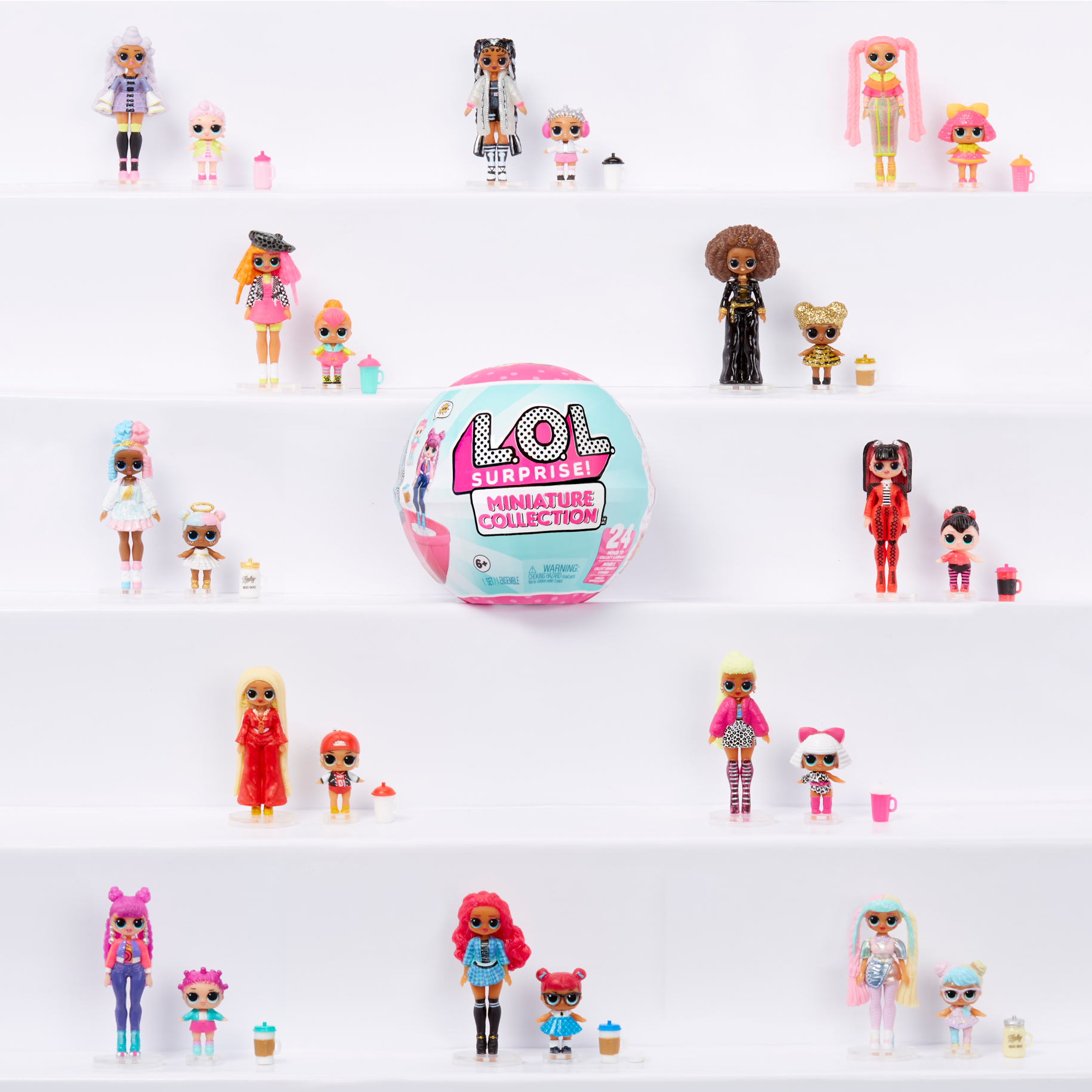 Lol surprise collezione in miniatura. include una versione in miniatura di una fashion doll e della sua sorellina lil sister lol omg, accessori e confezione in miniatura - LOL